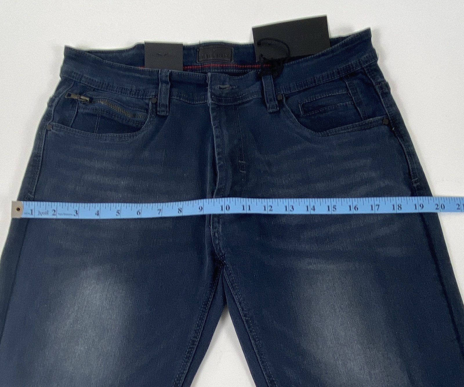 Steve’s Jean Men’s Slim Fit Dark Wash Blue Denim Stretch Mid Rise 5-Pocket 32*32