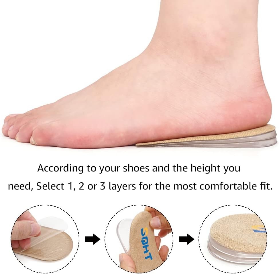 Adjustable Orthopedic Heel Lift Inserts – Height Increase Insoles for Leg Len…