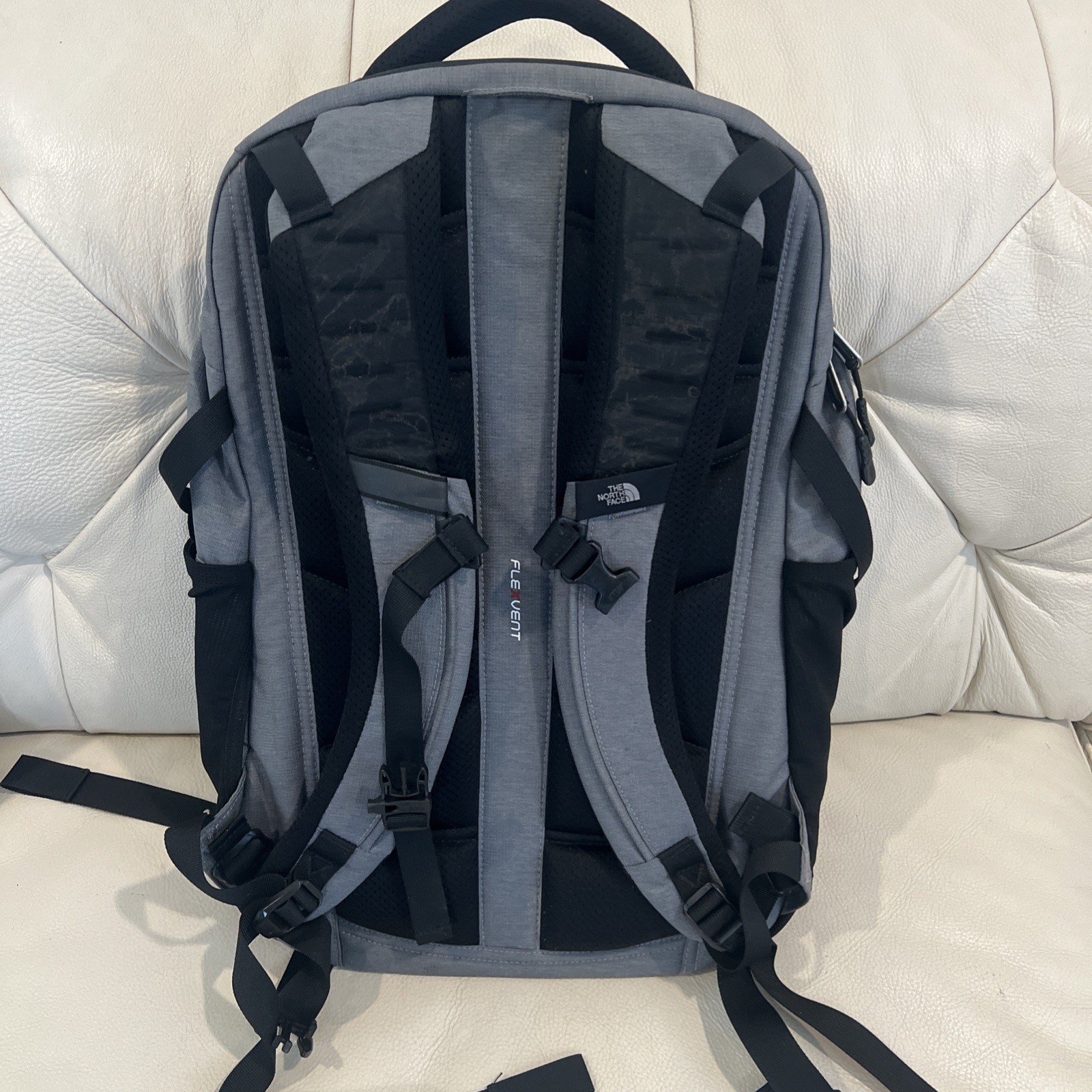 The North Face Backpack Black/Gray Router Transit Pockets RECON Zip Adjust Back