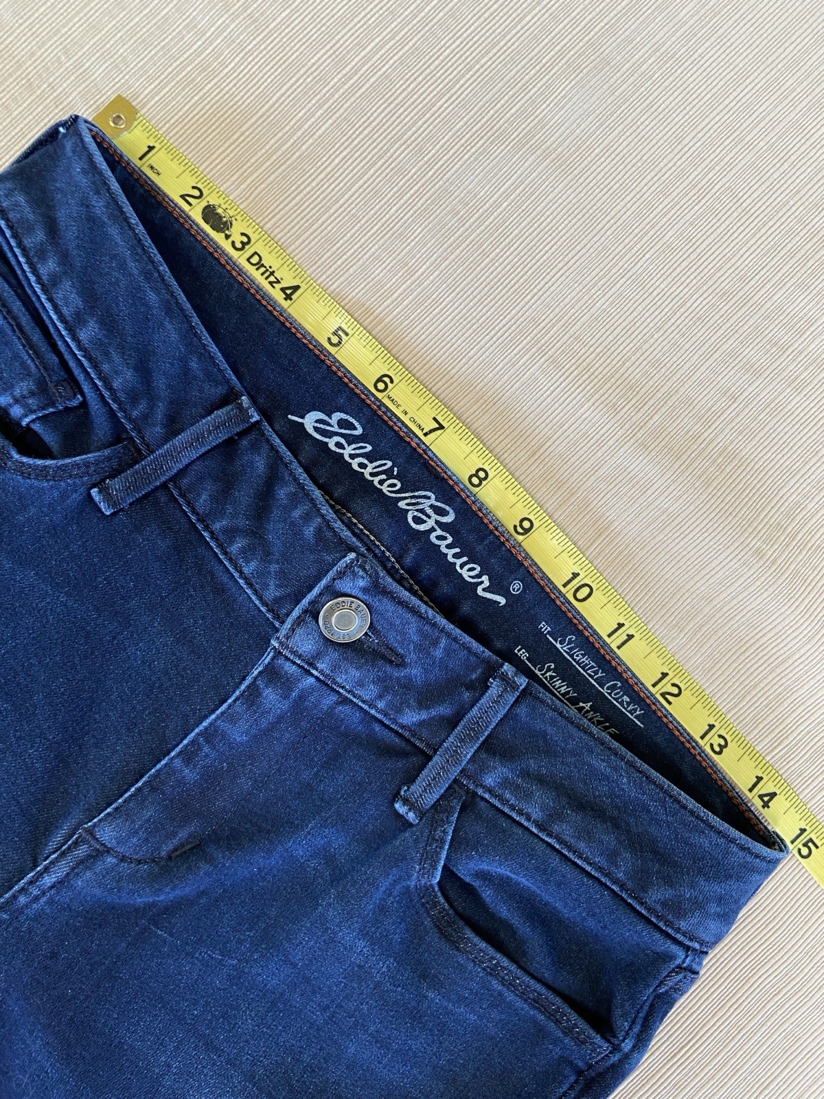 Eddie Bauer Mid Rise Slightly Curvy Skinny Ankle Stretch Jeans Dark Wash Size 2