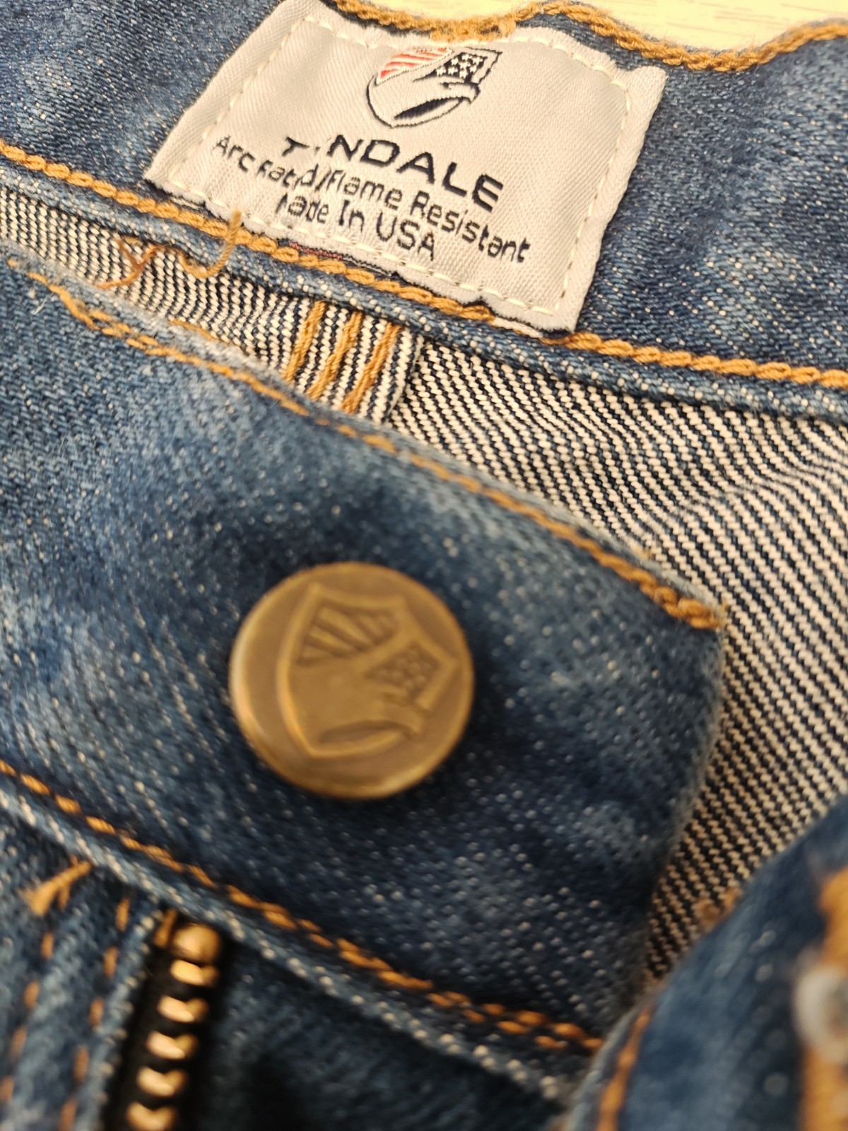 Tyndale FRMC F290T Mens Flame Resistant Jeans 38×31 Blue Work Denim Pants CAT 2