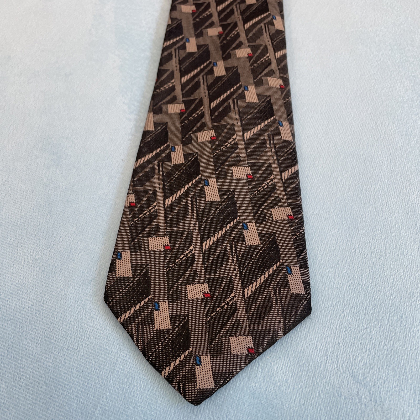TREVIRA Collection Vintage 90s Cybergoth Made USA Tie Gray Steel Punk 3″ 58″