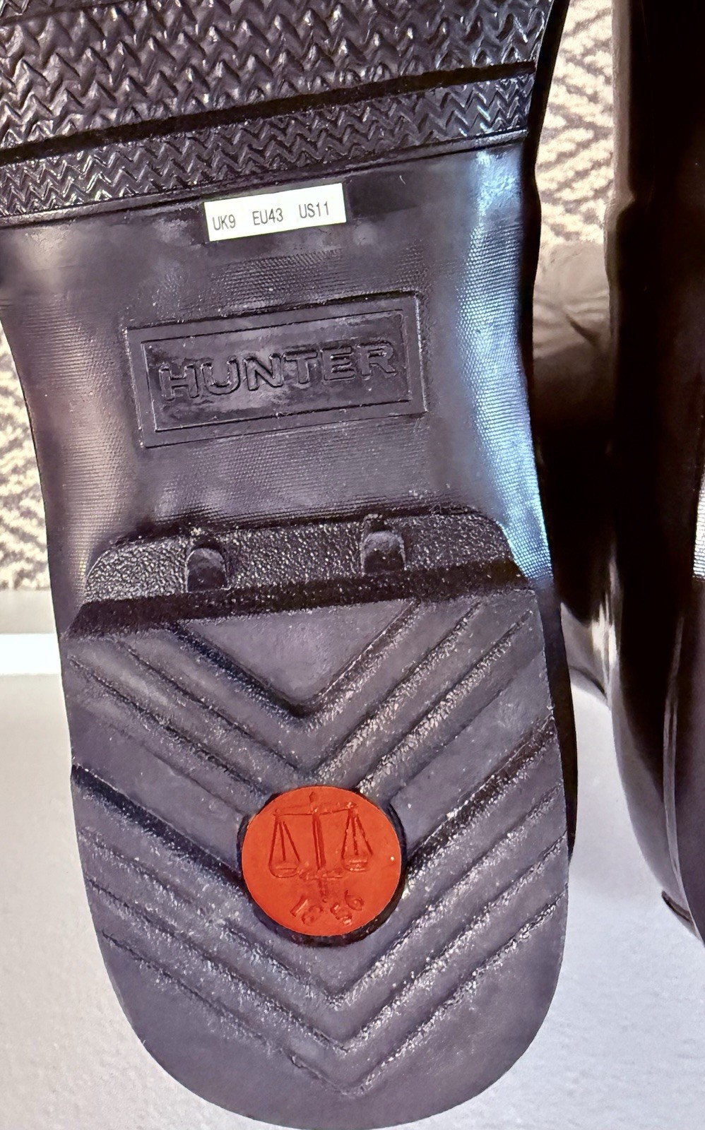Hunter Womens 11 Boots Original Tall Back Rubber Wellies Shoes – Gloss Black New