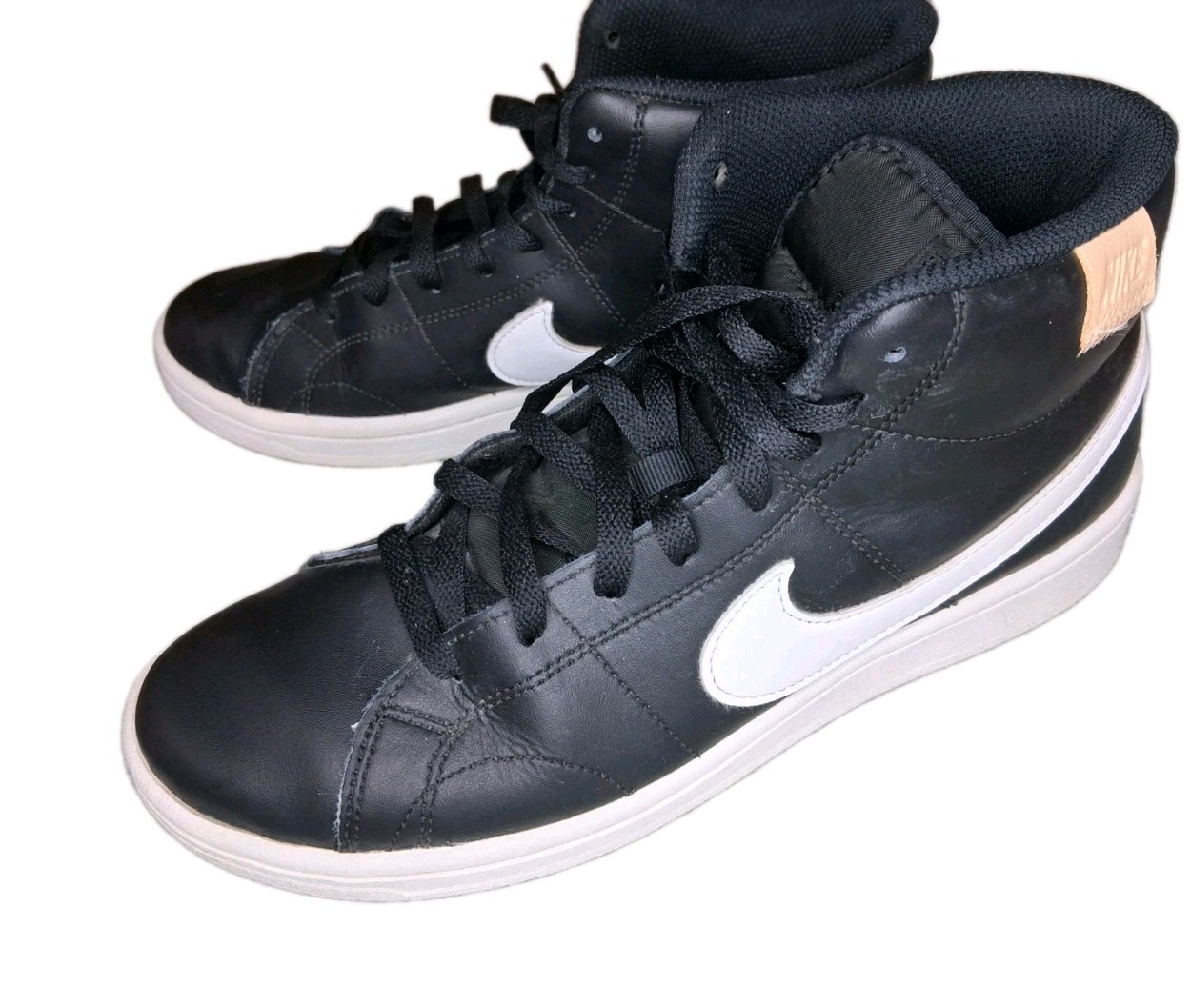 Nike Men’s Court Royale 2 Mid Black/White Colorblock Leather Sneakers CQ9179-001