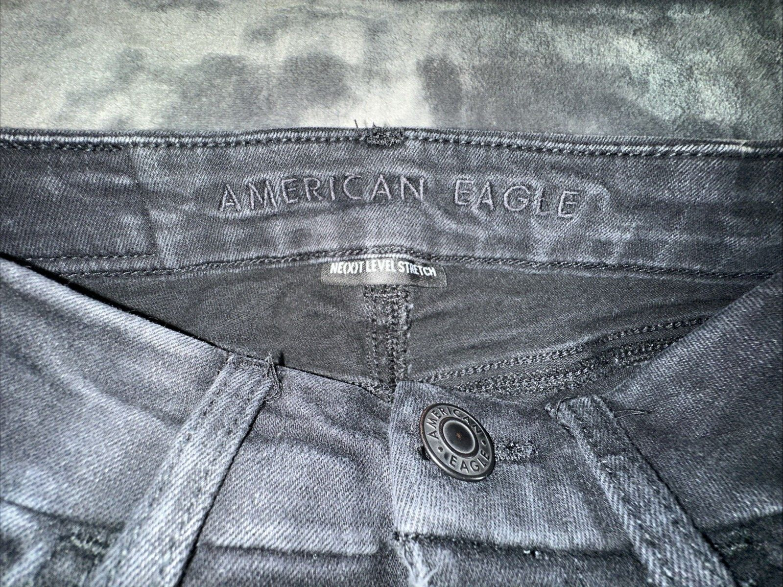 American Eagle Distressed Jegging Sz00 Short Next Level Stretch Black Jeans