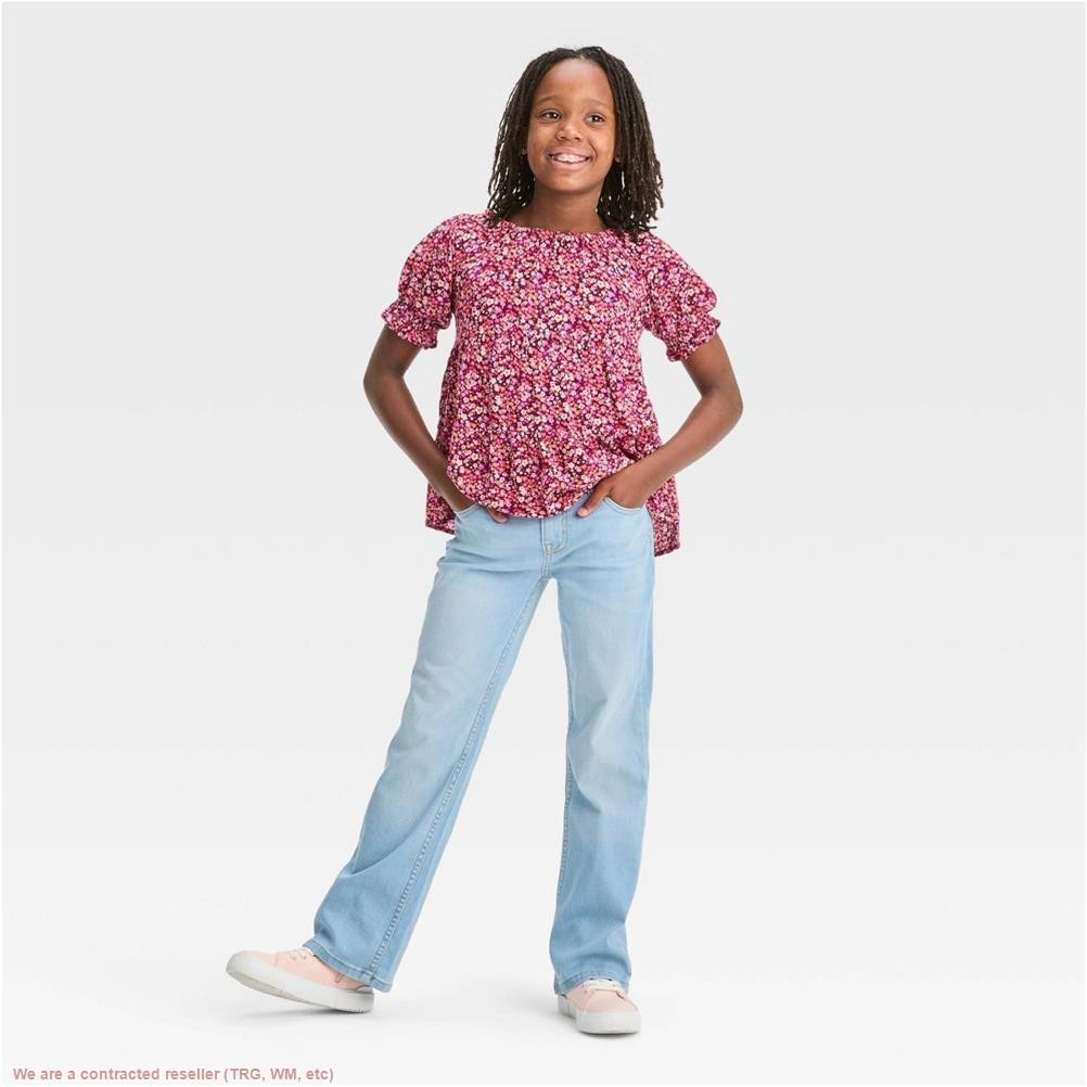 Girls’ Mid-Rise Bootcut Jeans – Cat & Jack Light Wash 12 Slim *SEE DEAL!!!*