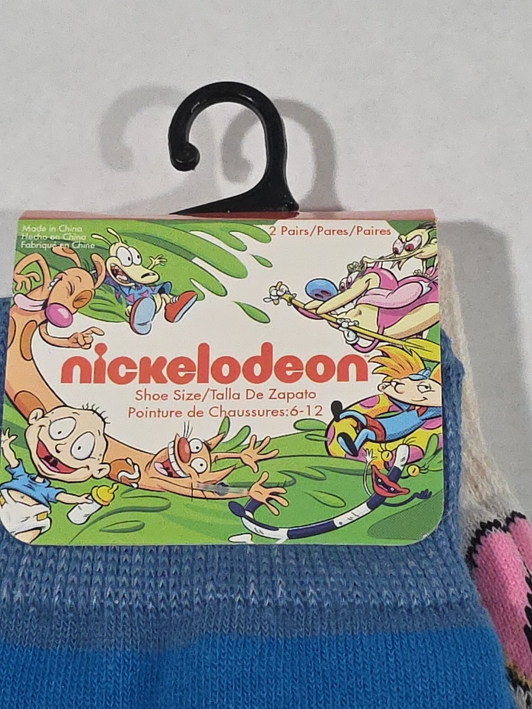 Nickelodeon Ren Stimpy Cartoon Novelty Socks 2 Pairs Unisex Fits Sizes 6-12 NWT