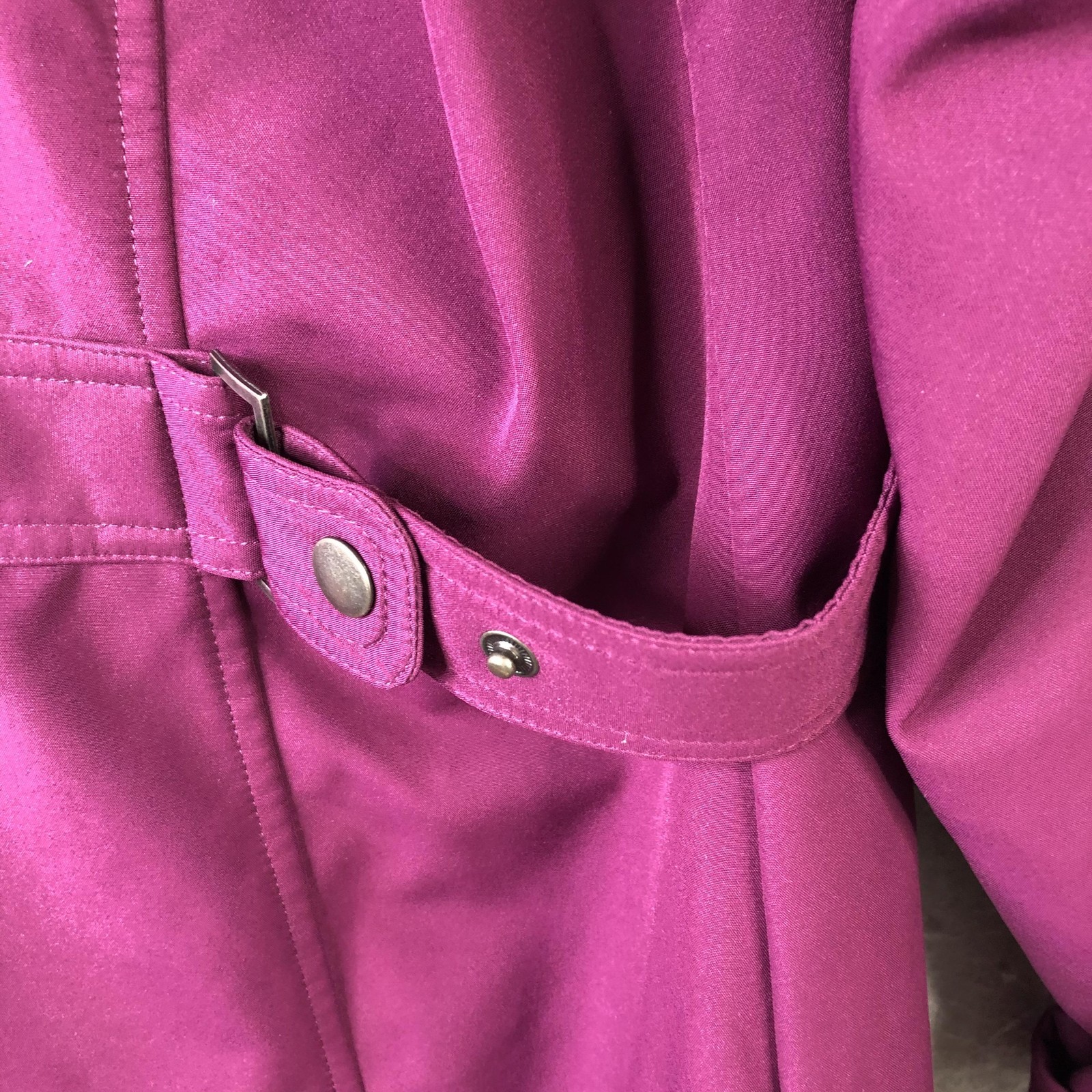 FreeTech Coat Womens L Purple Softshell Hooded Rain Zip Pockets Berry Parfait