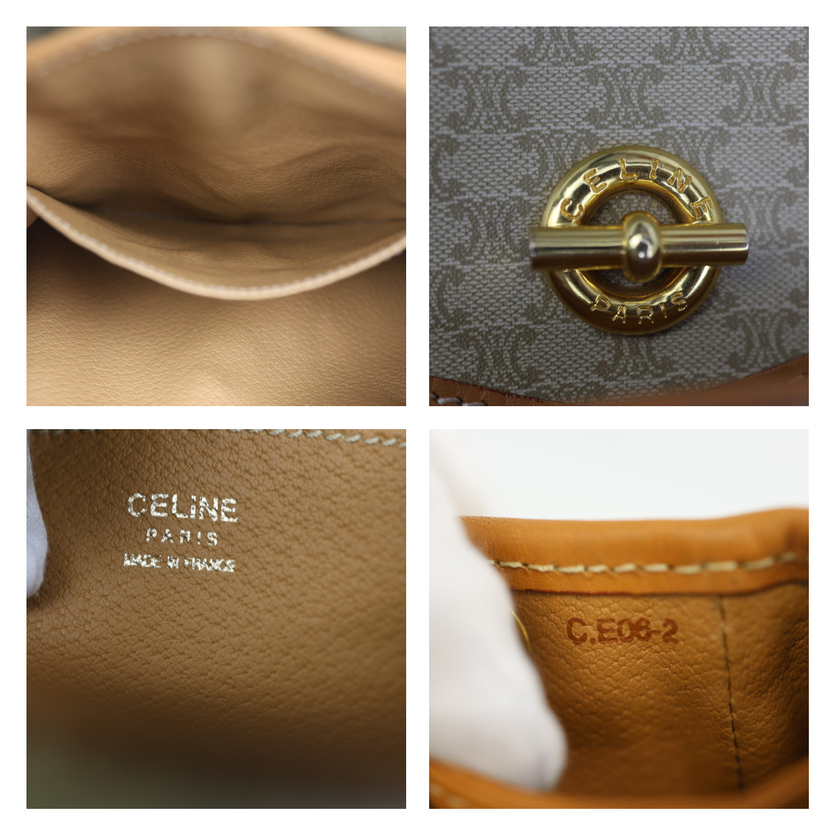 Rare Auth CELINE Vintage Beige Macadam Canvas Backpack – Monogram Rucksack Purse