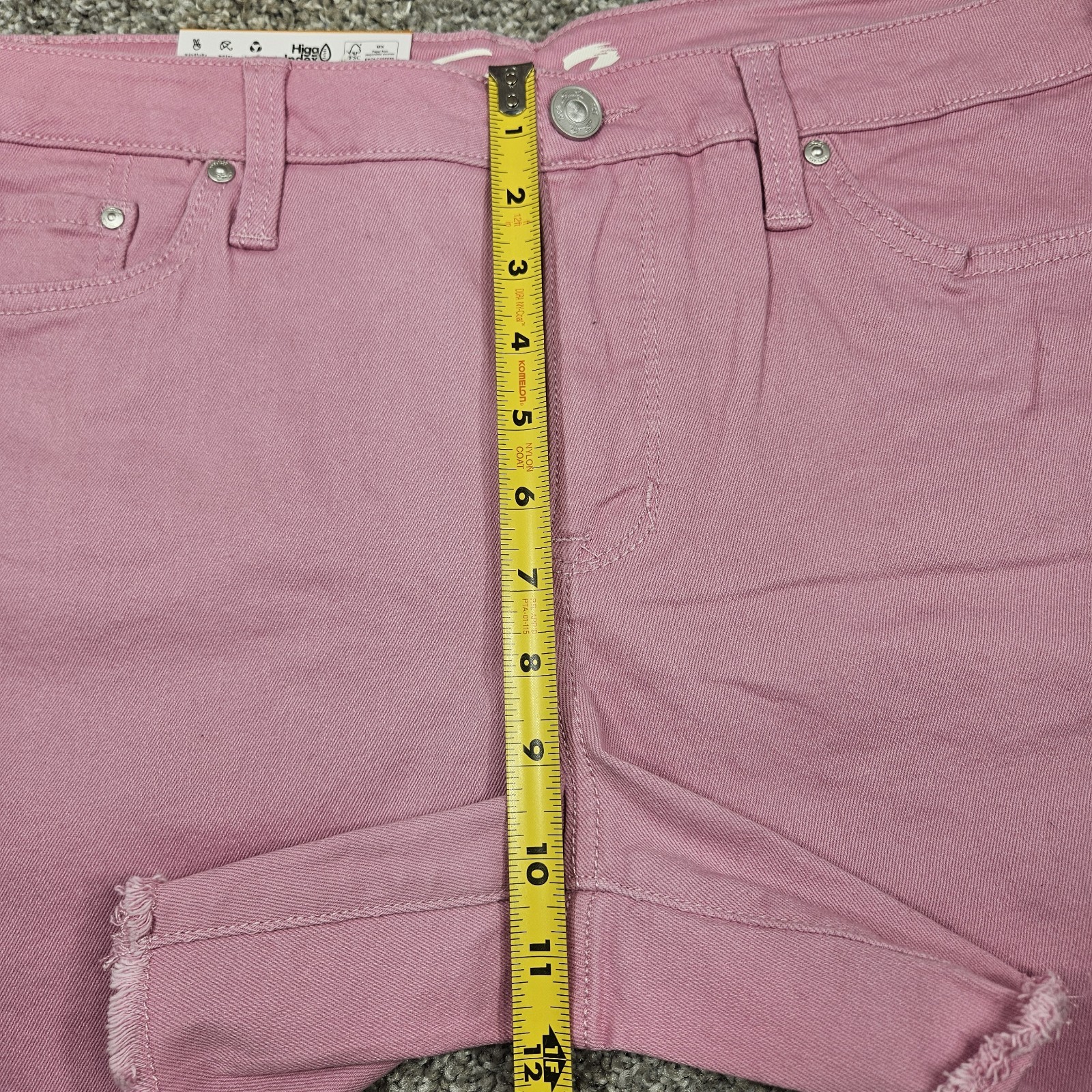 Seven7 Shorts Women’s Size 12 Fray Hem High Rise Denim Pastel Lavendar Zip