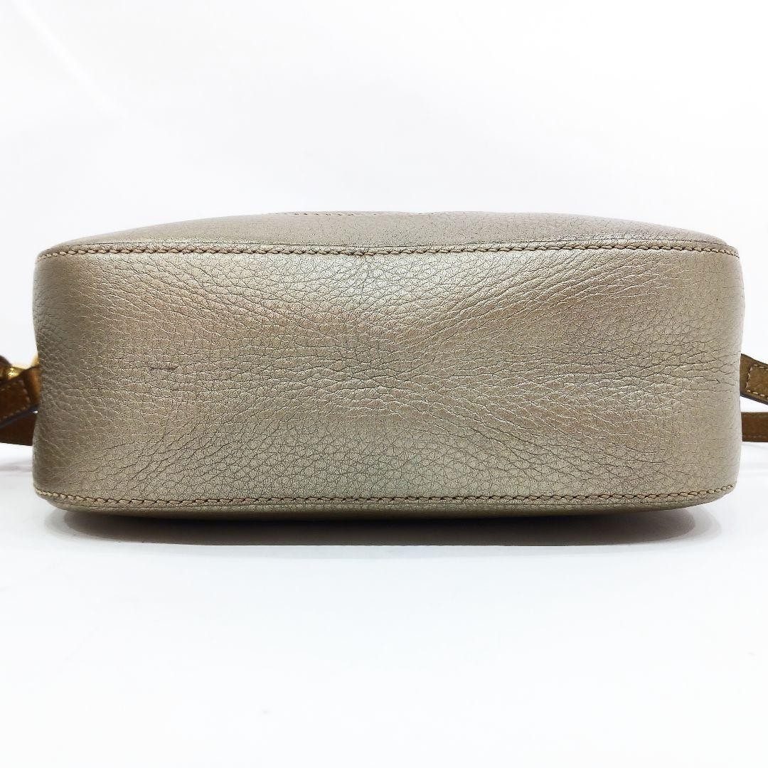 GUCCI Soho Small Disco Shoulder Bag Gold Leather W7.9xH6.1 in. Strap: 52.8″