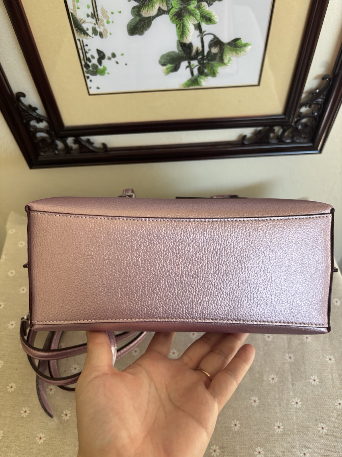 Coach Mollie Tote Bag 25 In metallic pink