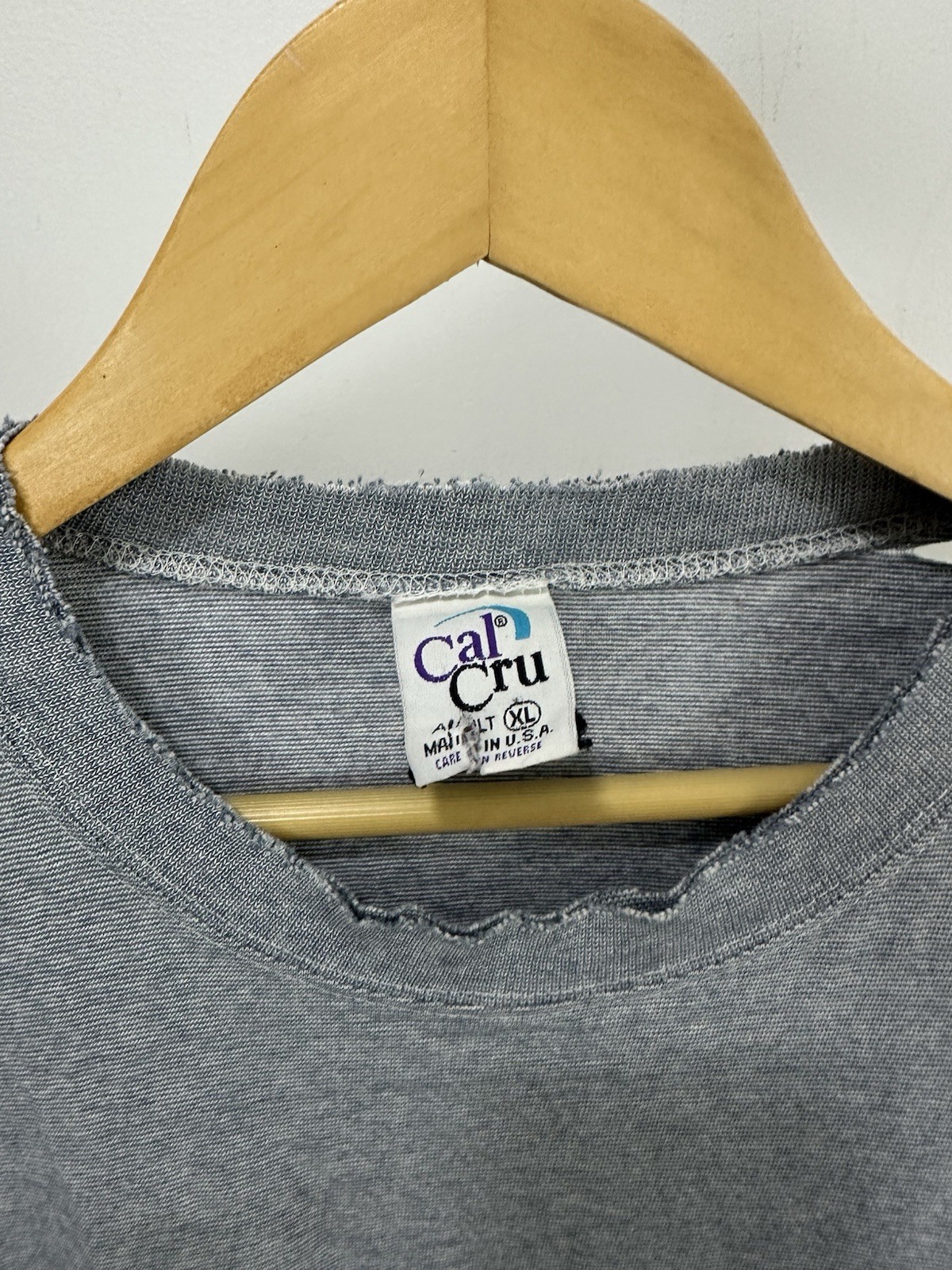 VTG 90s Cal Cru Worn Down Distressed Thrashed Thin Striped T-Shirt Size XL USA