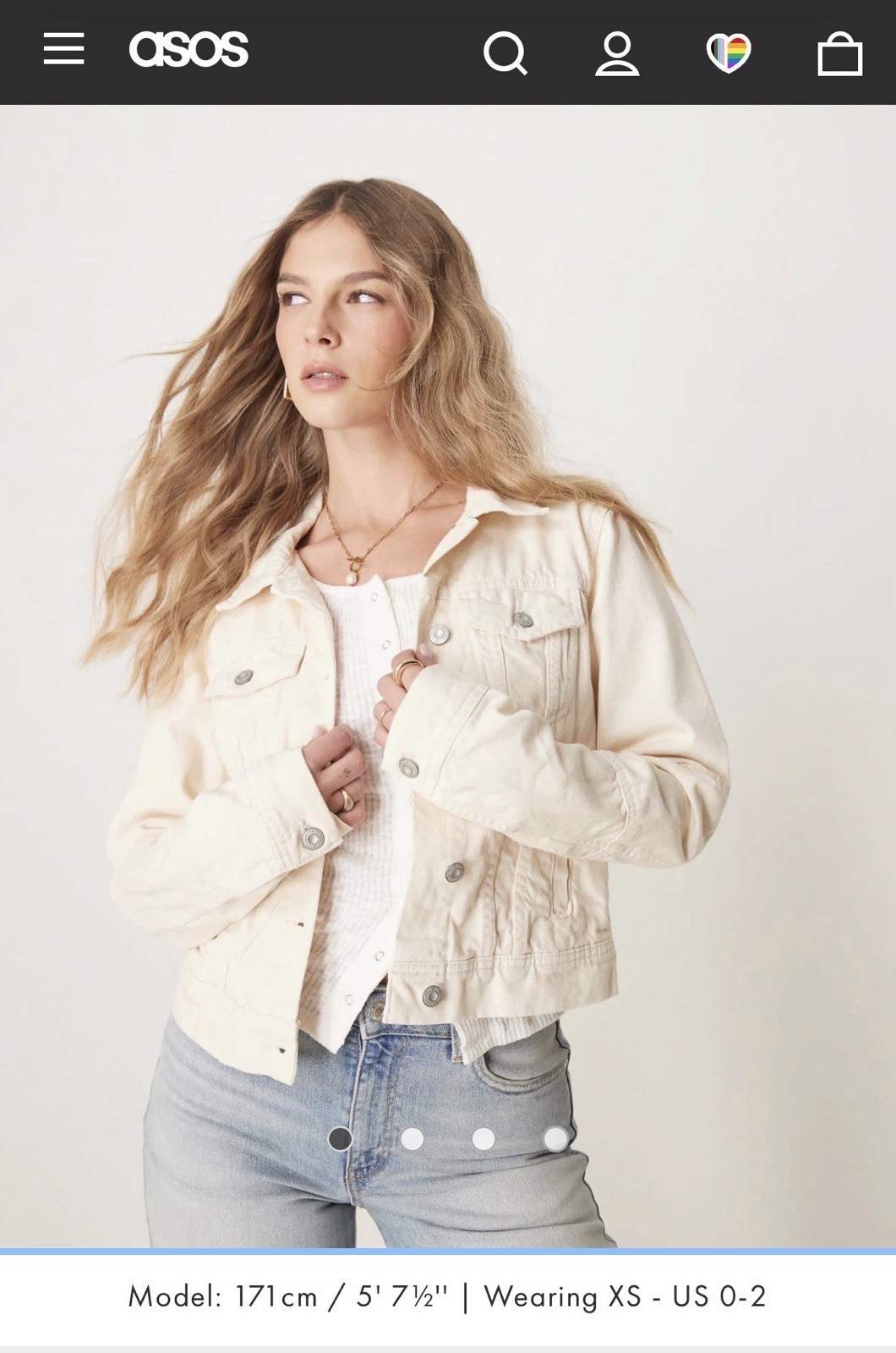 Free People Rumors Denim Jacket XS Ecru *We The Free $98