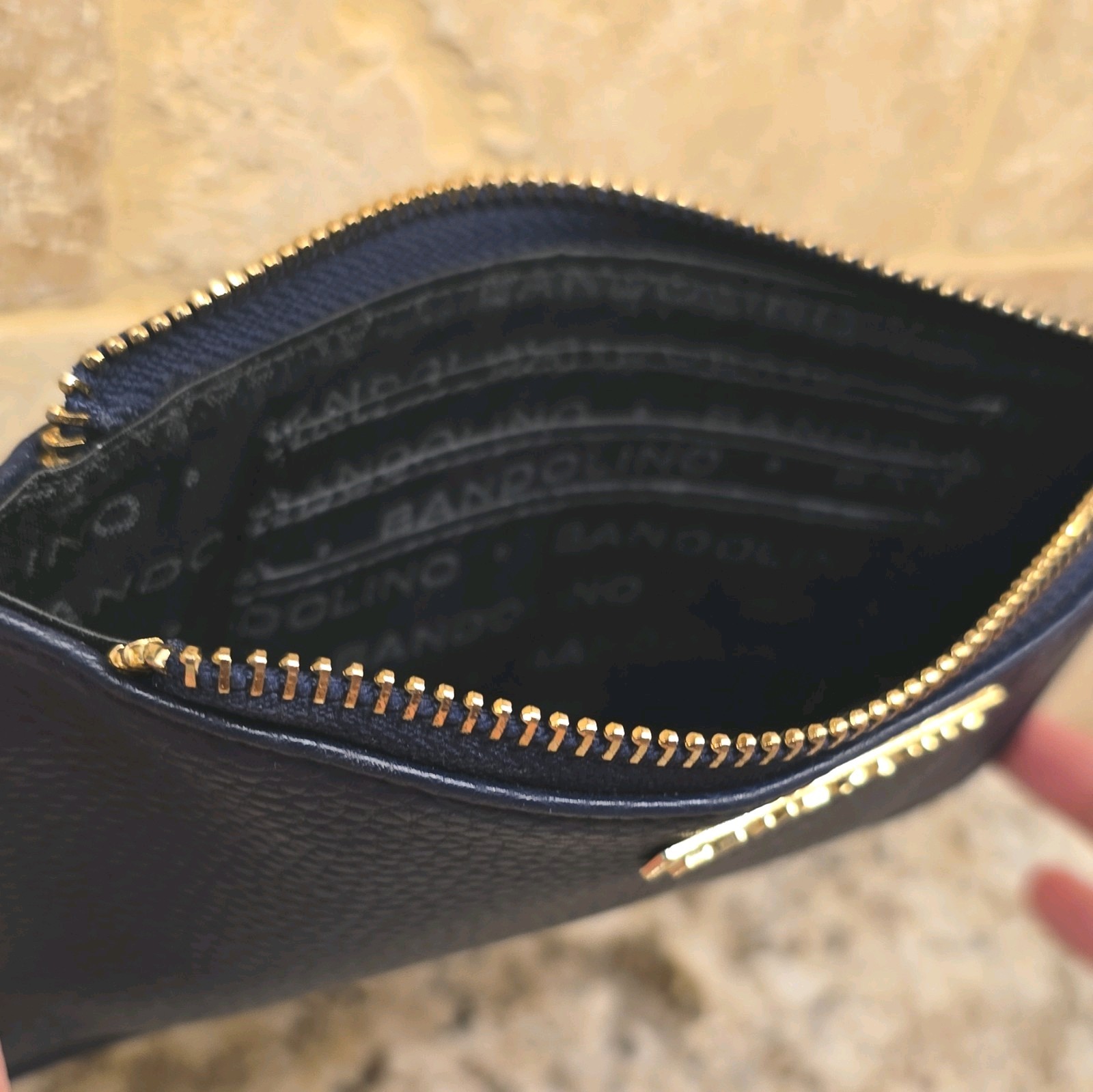 Bandolino Blue Pebbled PVC Wristlet Wallet RFID Protection 7.75”