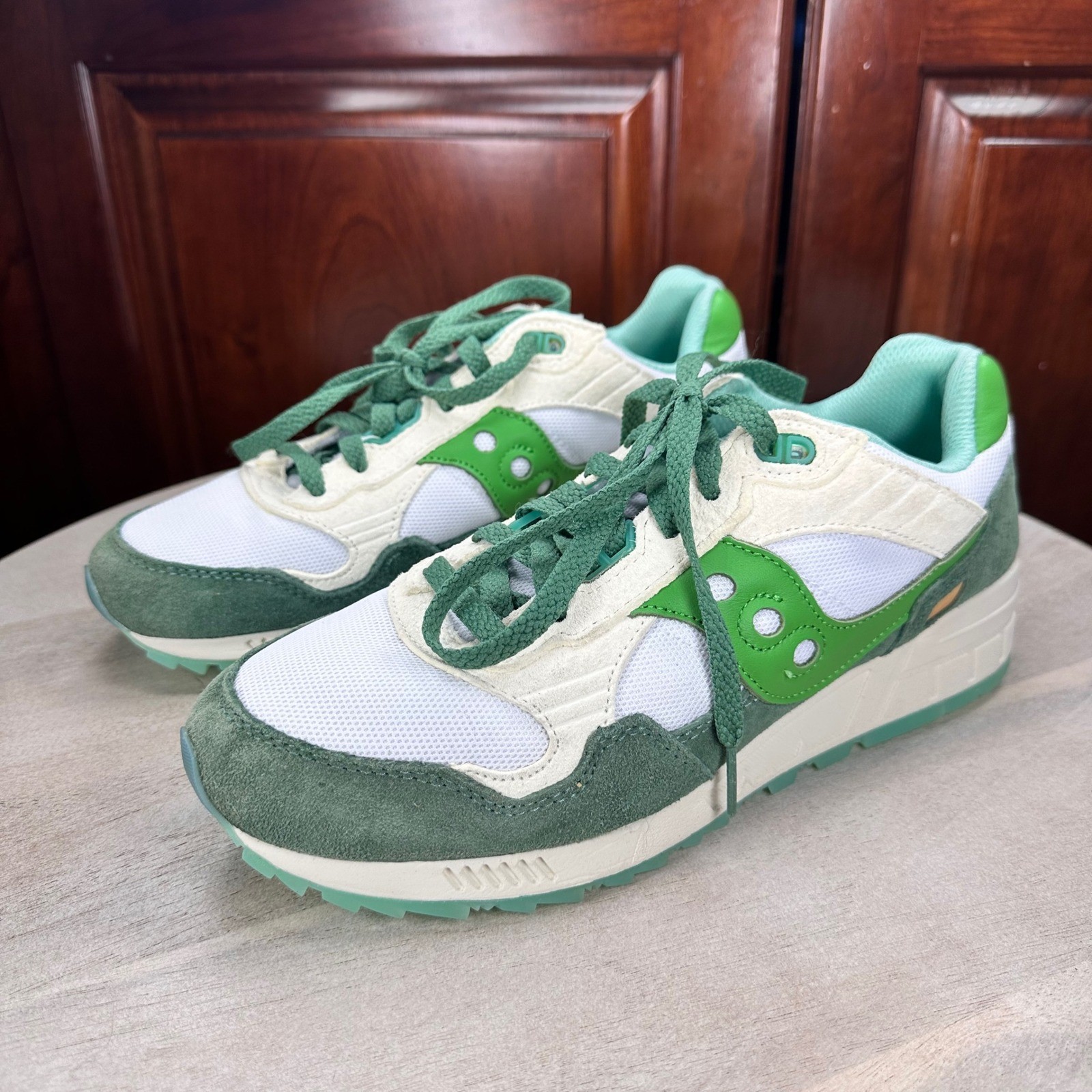 Saucony Shadow 5000 Mens Size 8 Green White Retro Running Sneakers S70769-1