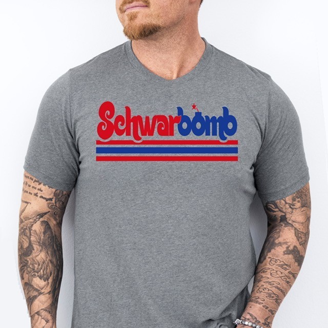 SCHWARBOMB | Philadelphia Baseball themed Ring Spun Cotton T-Shirt