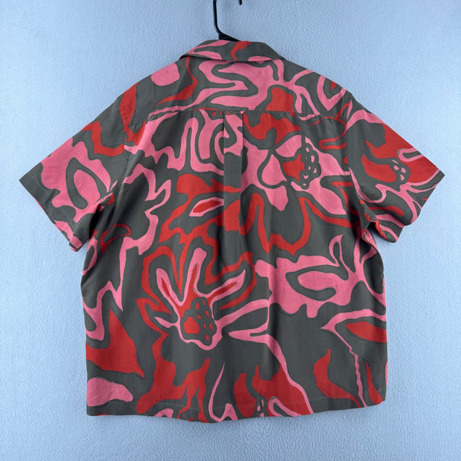Todd Snyder Shirt Mens Large Silk blend Loop Collar Camp Vacation Summer Button