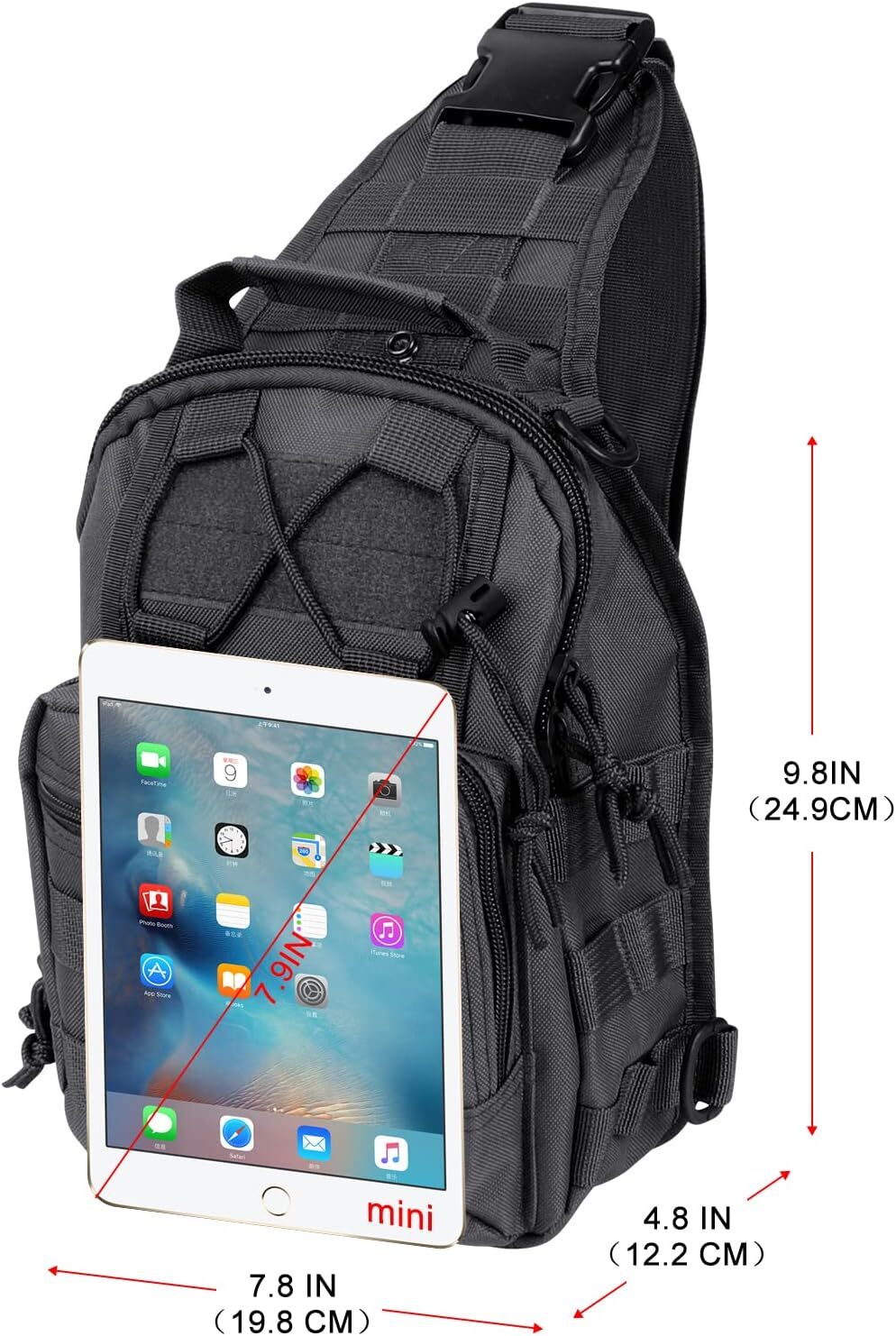 Tactical Sling Shoulder Bag Compact Chest Concealed Carry Gun Bag for Outdoor