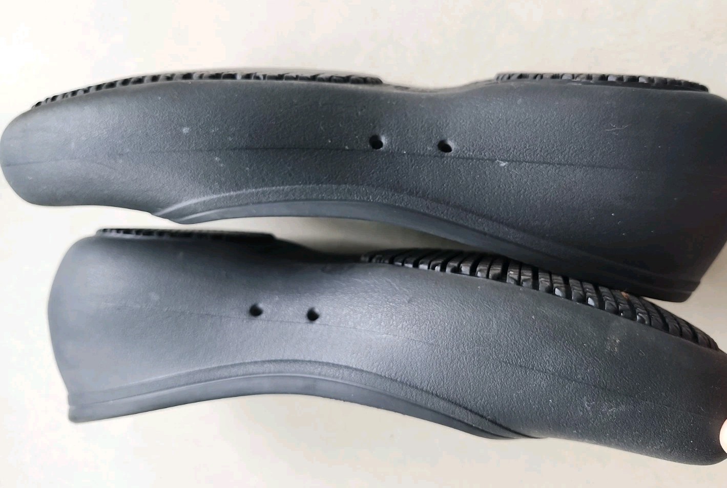 Crocs At Work Slip Resistant Ballet Flats Women 10 Black Rubber Slip On Shoe