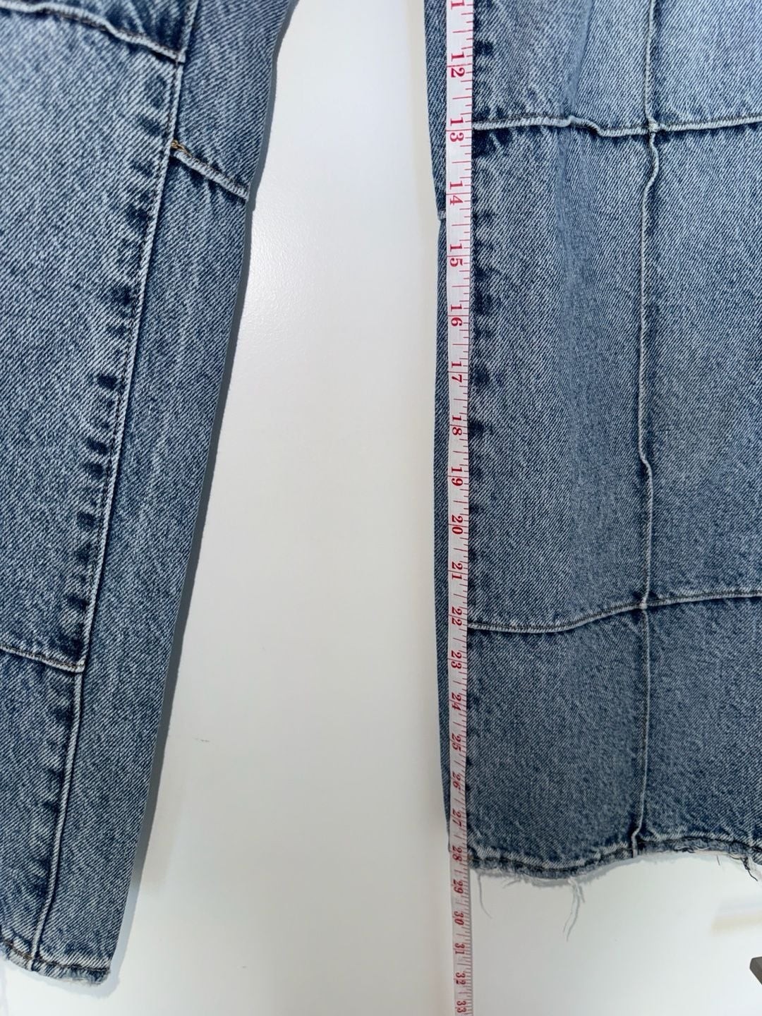 Pistola Size 28 High Rise Patchwork Straight Leg Jeans