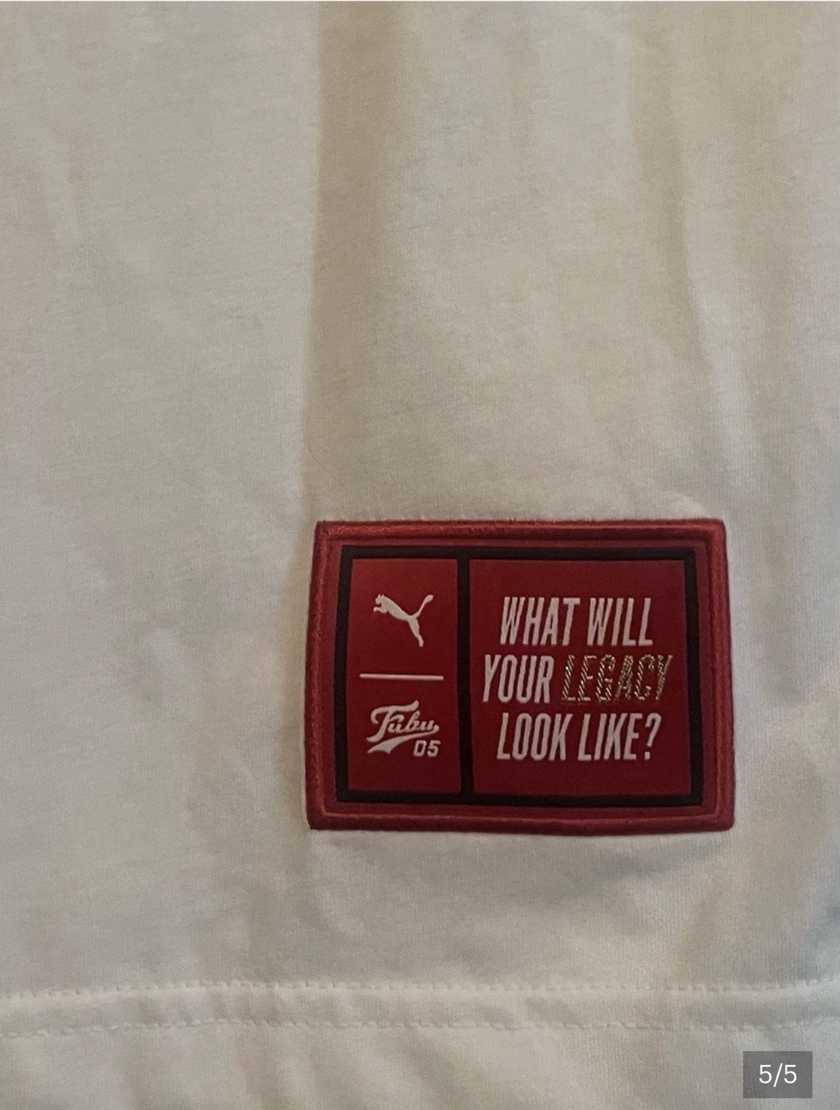 Puma-FUBU White Tee with Red and Black Script