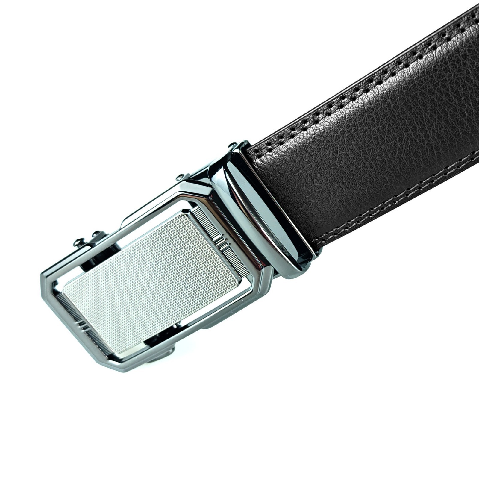 New Genuine Leather Mens Ratchet Belt Belts For Men Adjustable Automatic Buckles