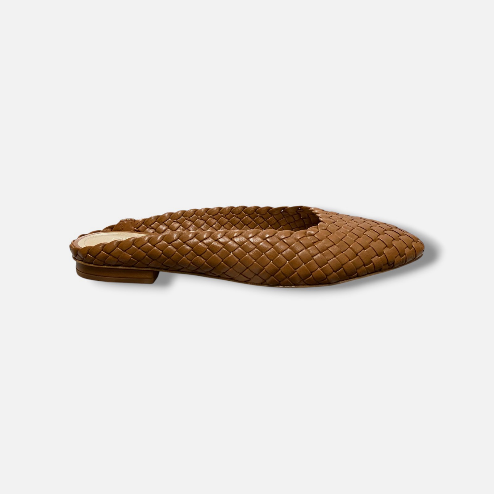Saks Fifth Avenue Women’s Brown Woven Leather Mule Flats Shoes Size EU:37 US:7