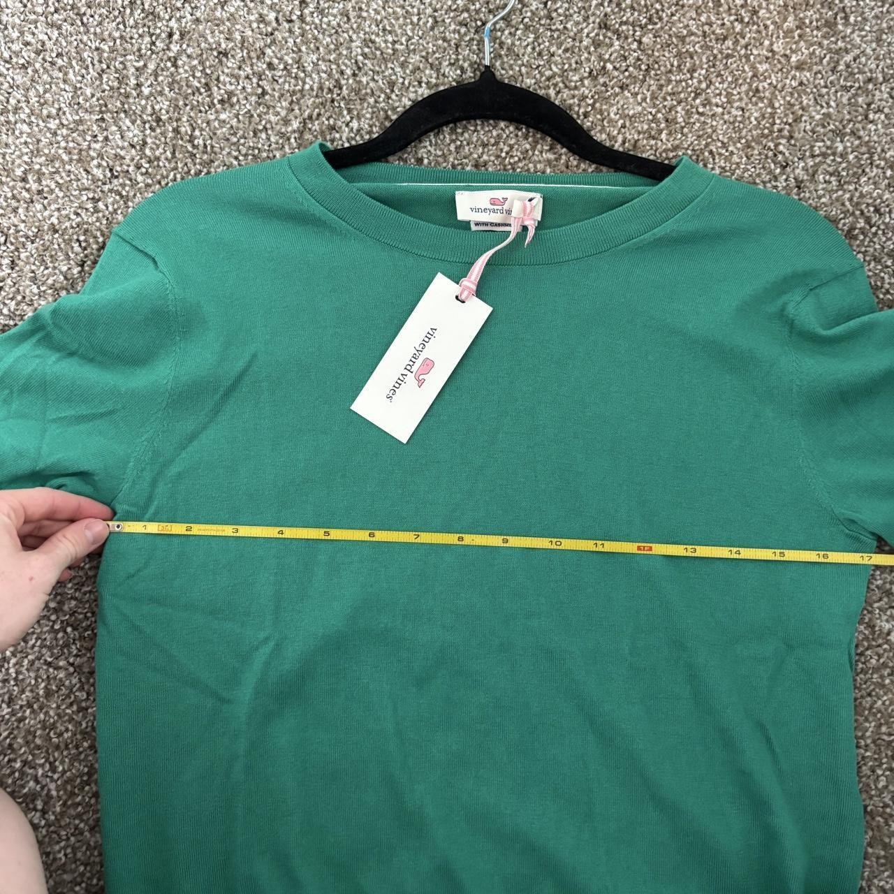NWT Vineyard Vines Luxe Short Sleeve Sweater Green Cashmere Blend S $110