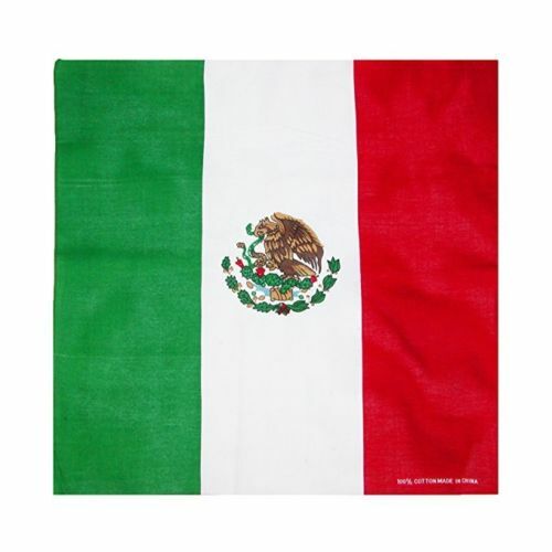 22″x22″ Mexico Mexican Bandana Head Wrap Premium Polyester
