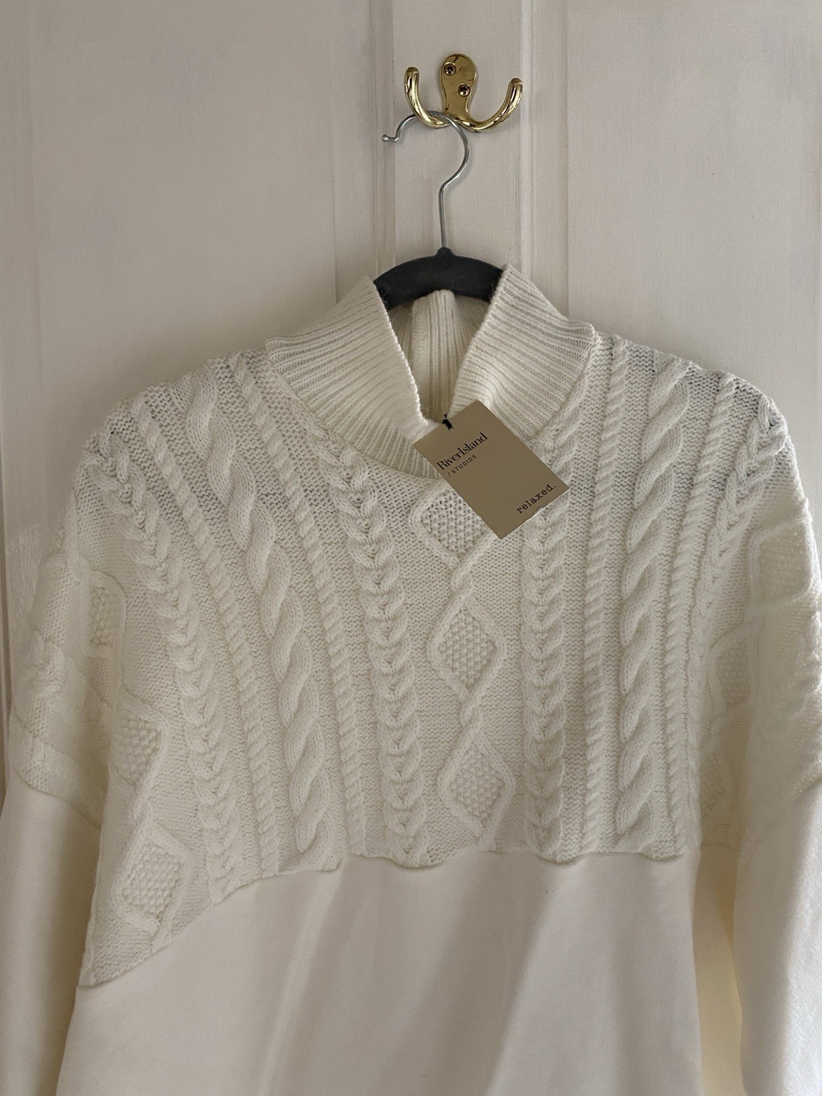 BNWT RIVER ISLAND CREAM KNIT JUMPER TAGS STILL ATTACHED @ £44 MEDIUM 10 12 14