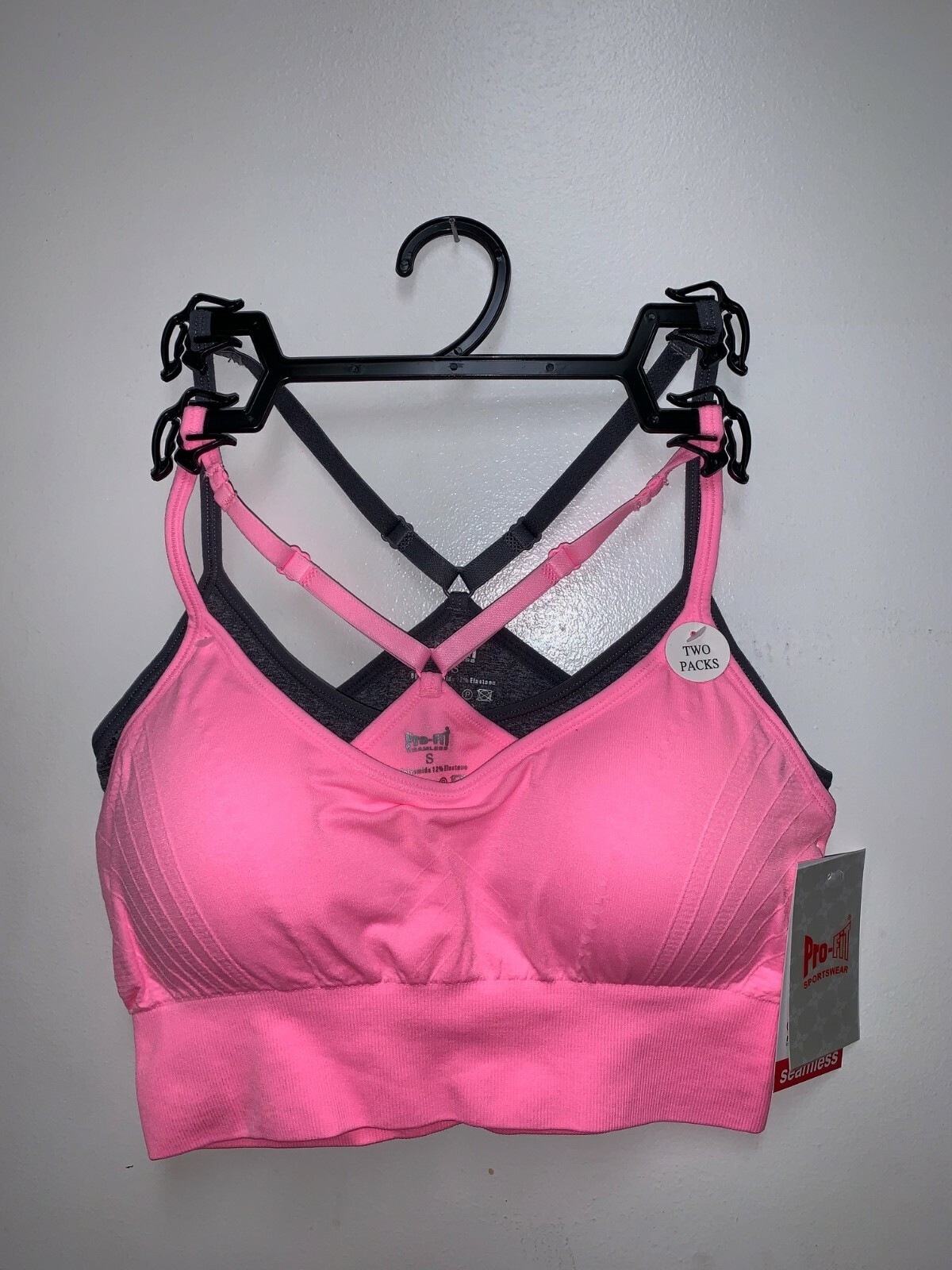 Padded 2 Pack Medium Impact Seamless Sports Bra Active Wear-Work Out Gym & yoga-