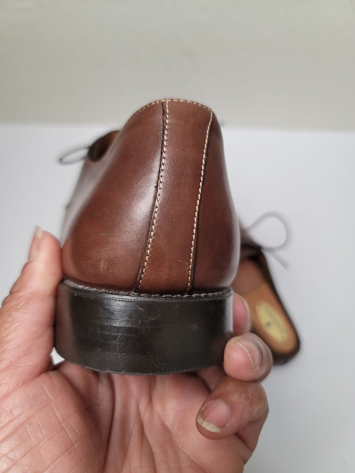 Santoni Men’s Oxfords Brown Leather Lace-Up Dress Shoes Size 8.5 EE