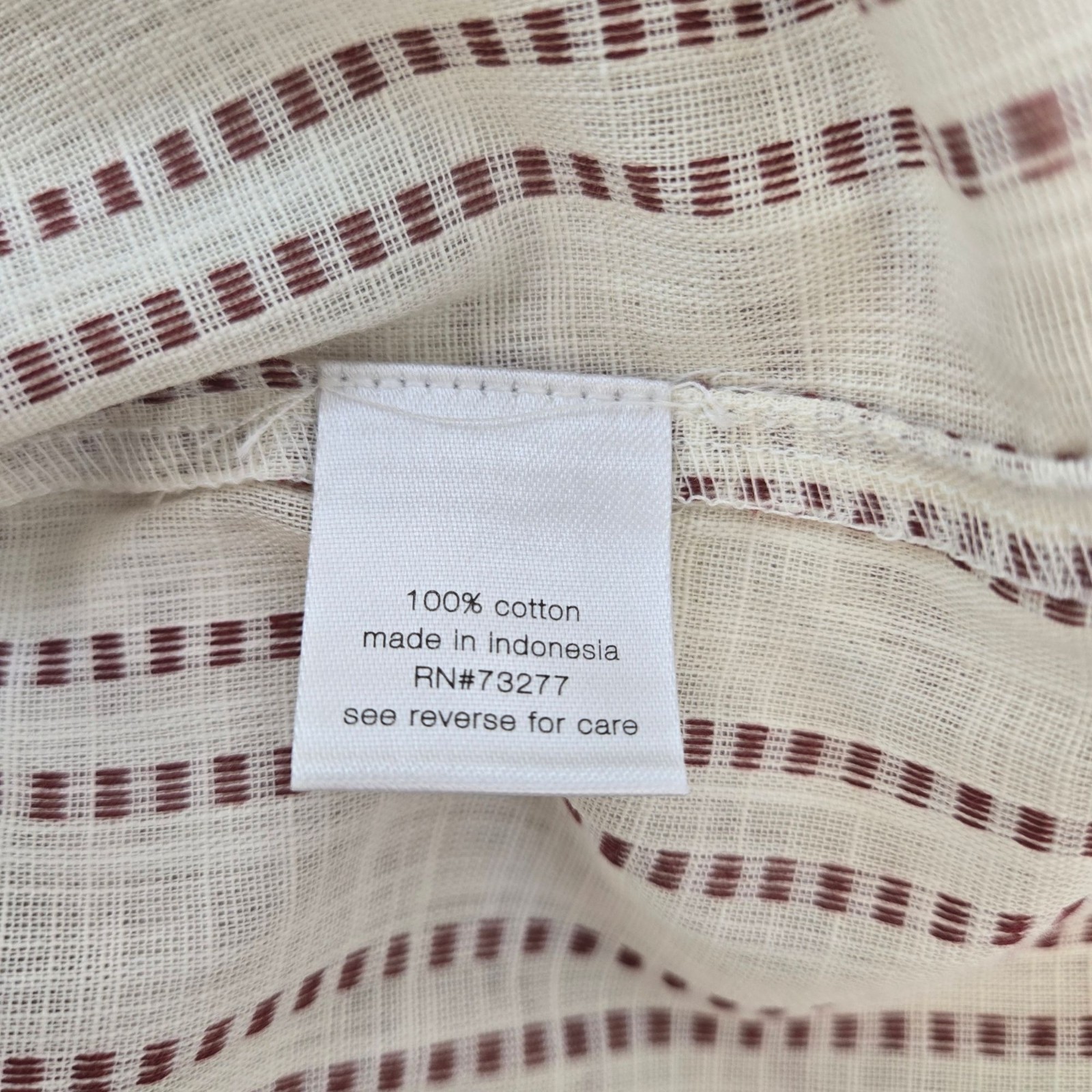 Elizabeth and James Cotton Striped Henley Blouse Size L