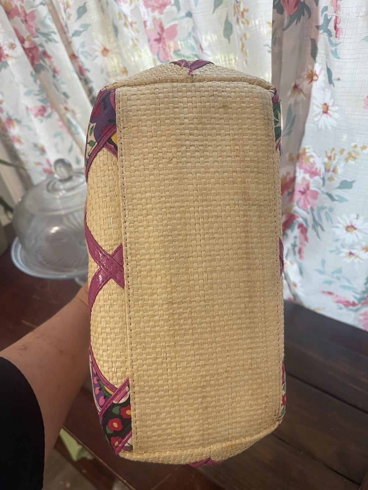 Vera Bradley Floral Bamboo Top Handle Bag Magnetic Closure + Wristlet