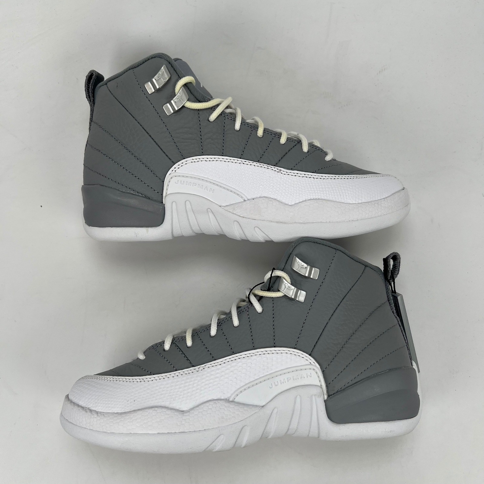 Jordan 12 Retro GS Stealth Grey White 153265-015 Mens 5Y Kids Sneakers