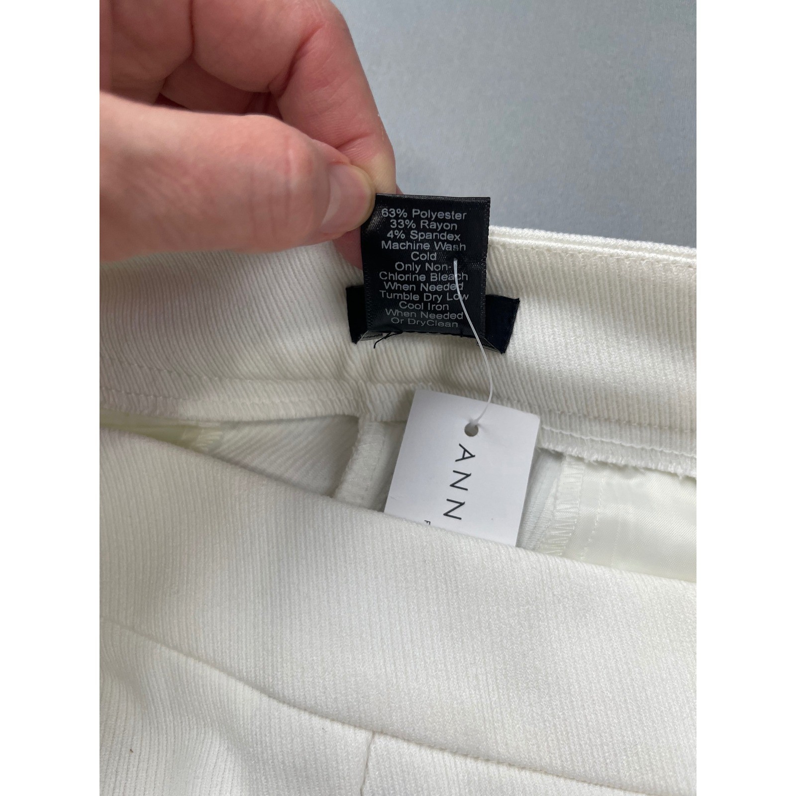 Ann Taylor Factory White Sailor Pants Wide Leg Side Zip Textured Size 14 NEW
