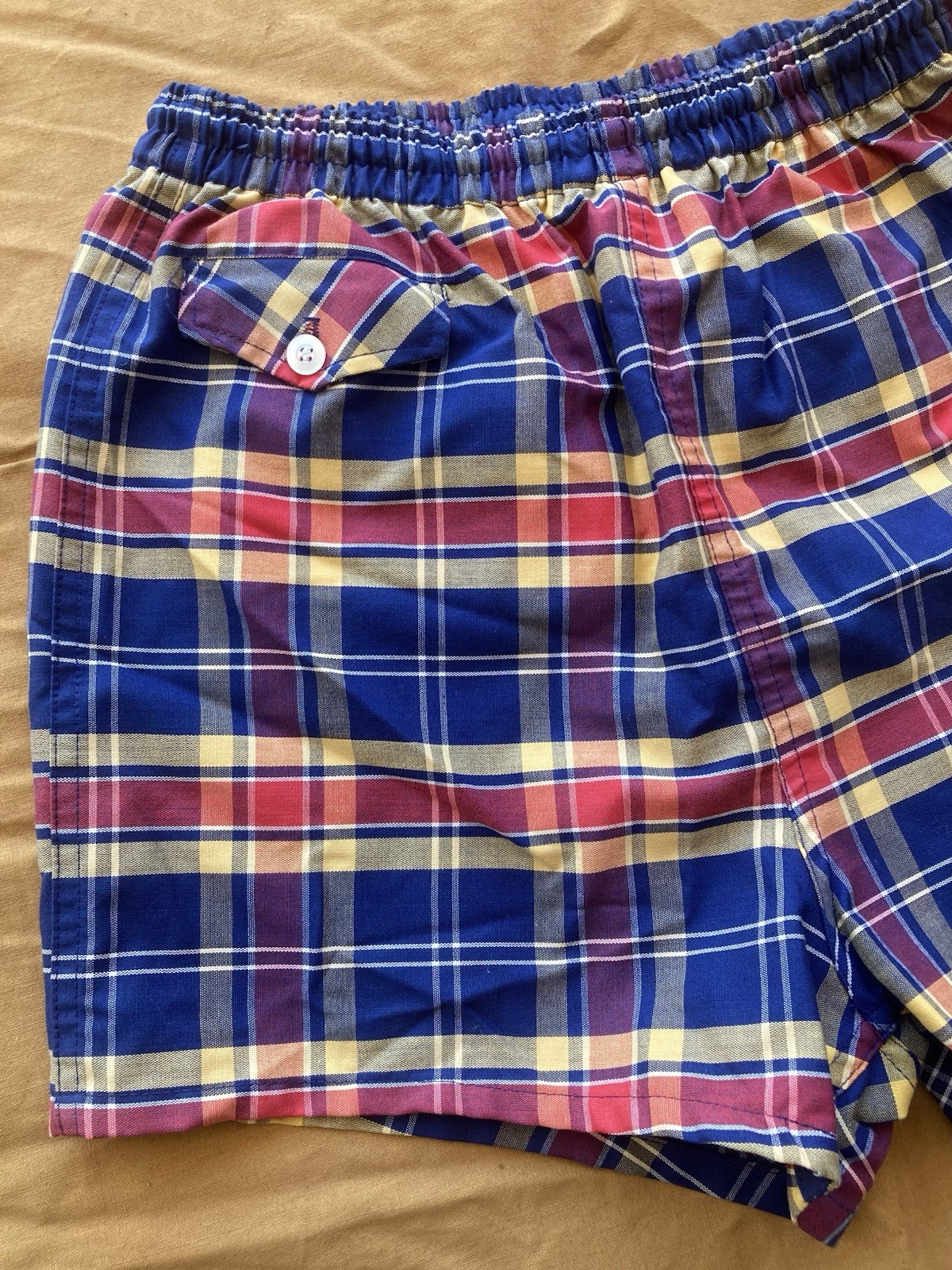 Vintage 1960s Towncraft Penneys Plaid Swim Trunks Waist 26-30”