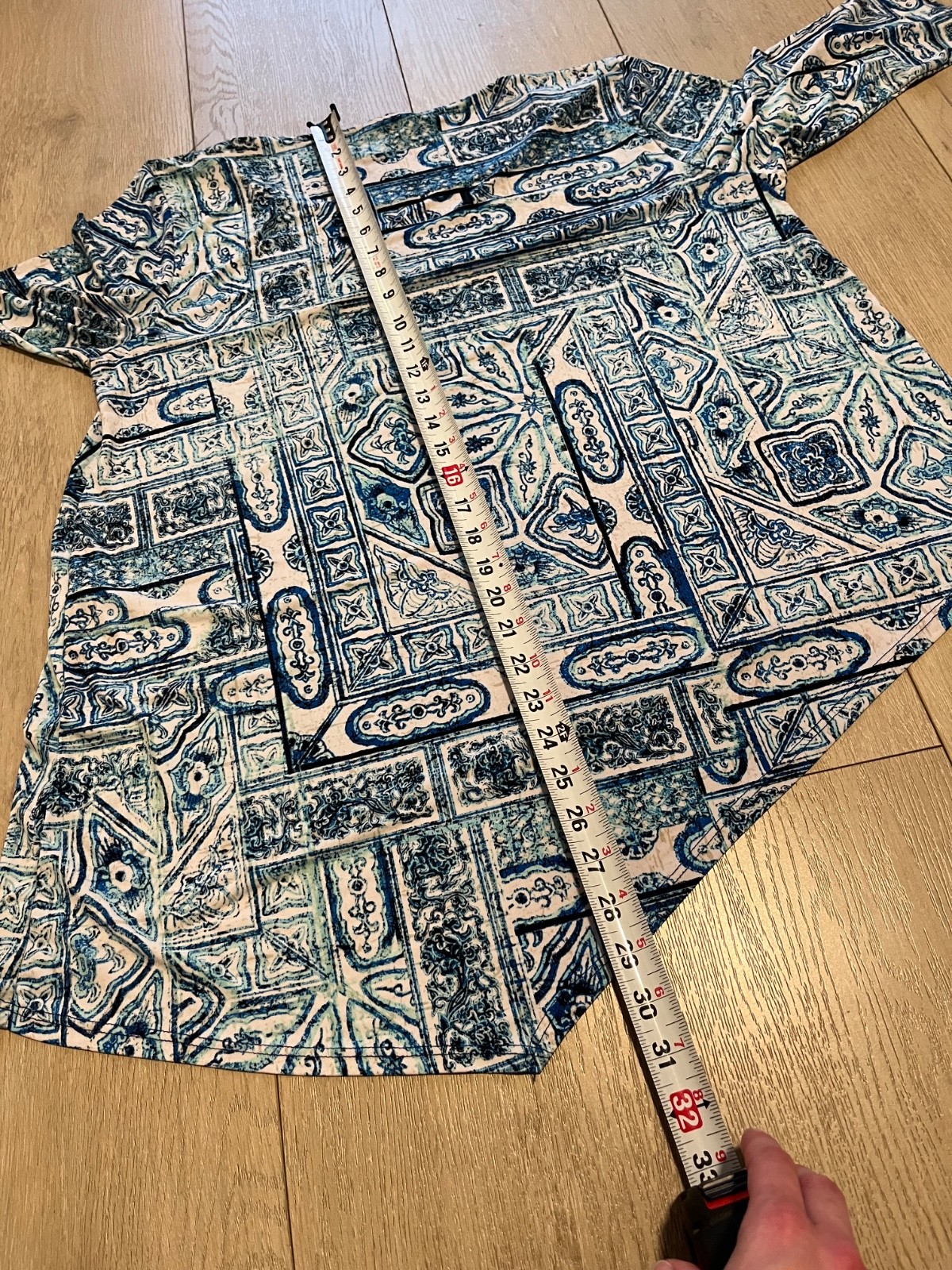 chicos womens blue boho asymmetrical 3 quarter tunic shirt top 3