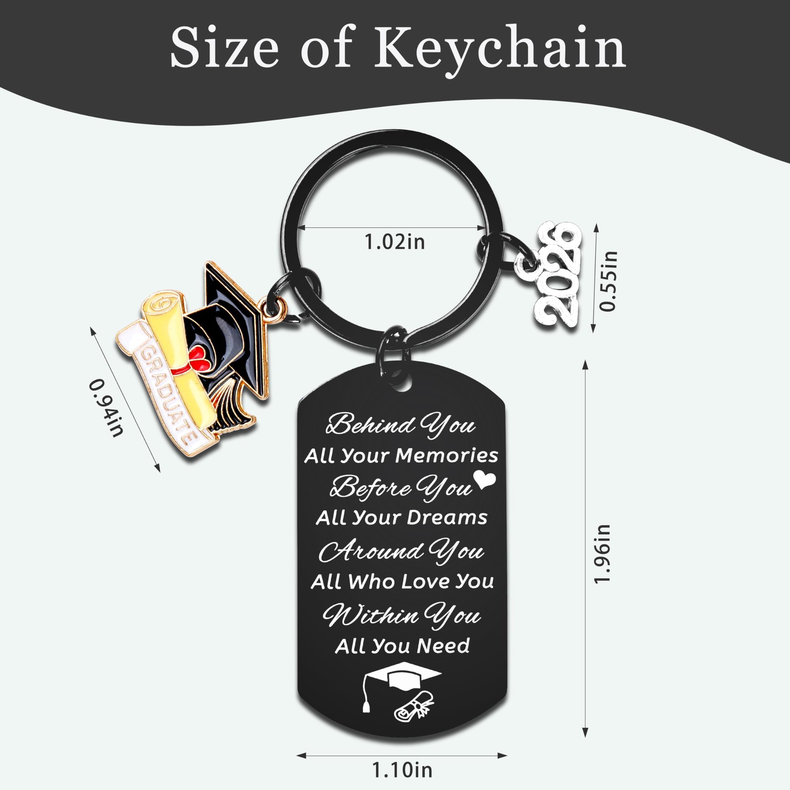2026 Graduation Gift for Him Her Class of 2026 Graduation Keychain, Inspirat…