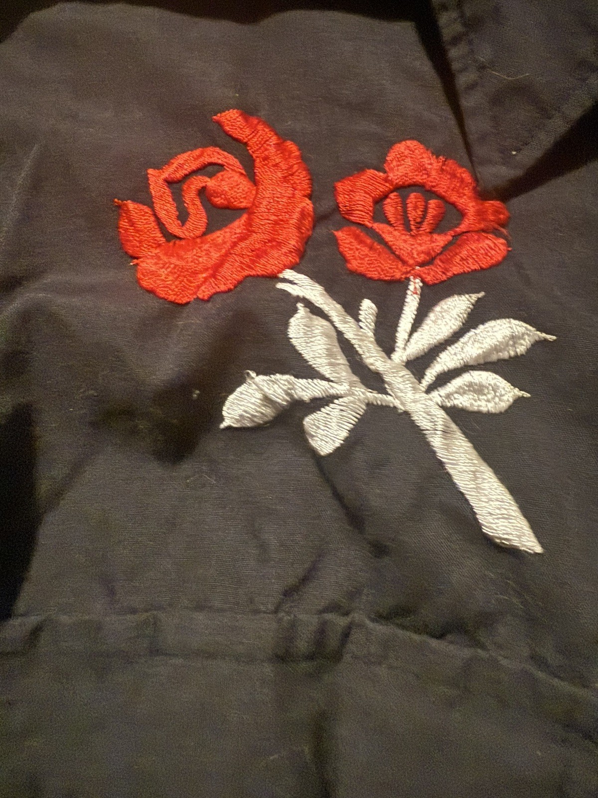 VTG authentic western Youngblood Embroidered Roses WesternShirt Black L Pearl70s