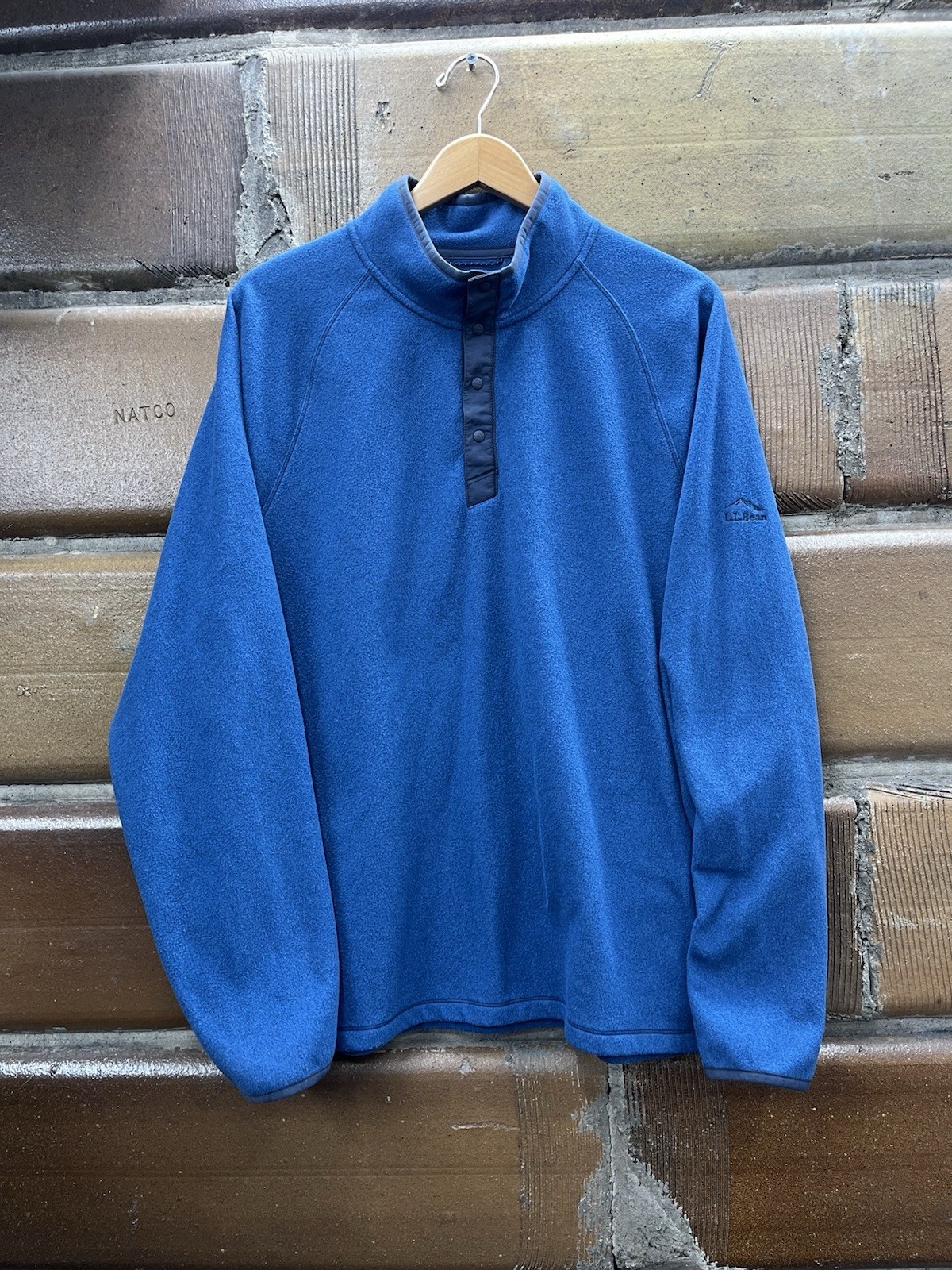 LL Bean Pullover Mens Large Regular All Season Access Fleece Blue Outdoor Travel