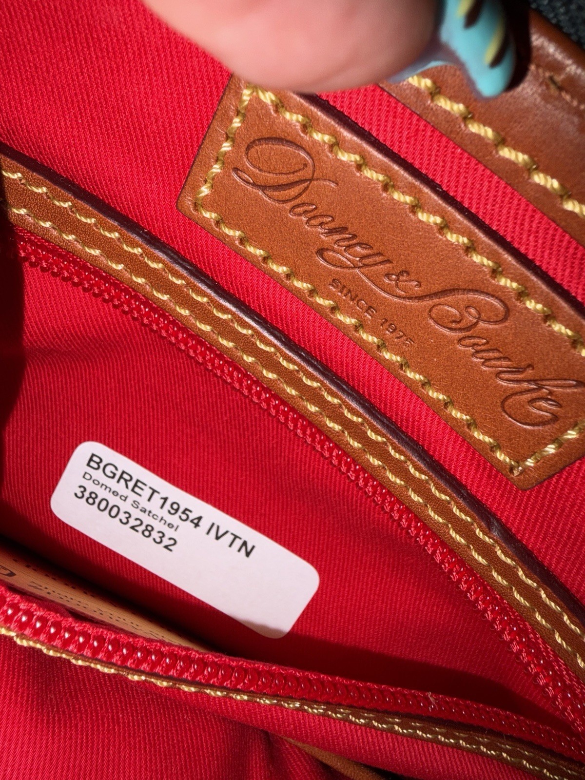 Dooney & Bourke Green Monogram Satchel Top Handle Zip Detachable Strap Medium