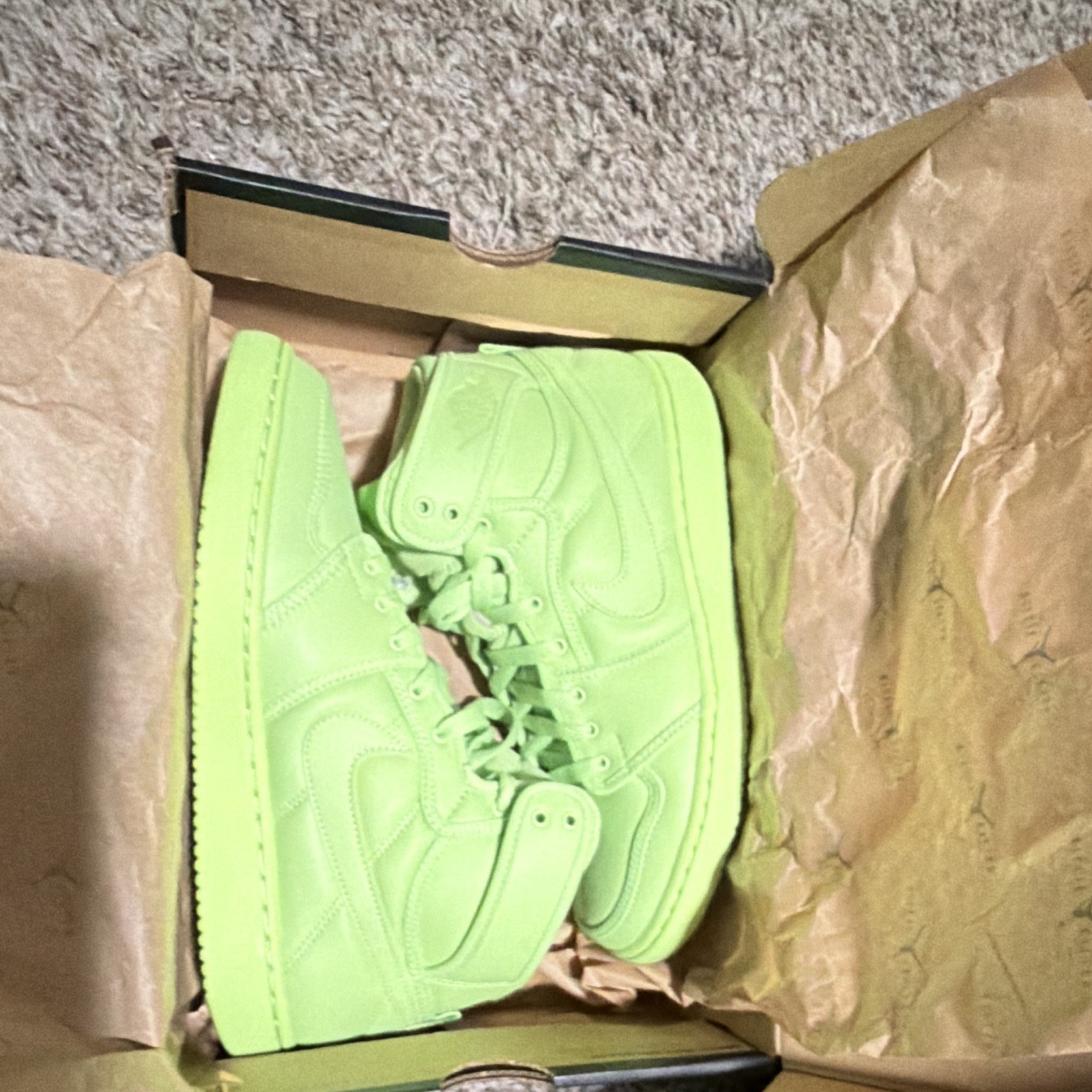 Billie Eilish x Air Jordan 1 AJKO Key Lime Women’s 9 Box – Extra Laces