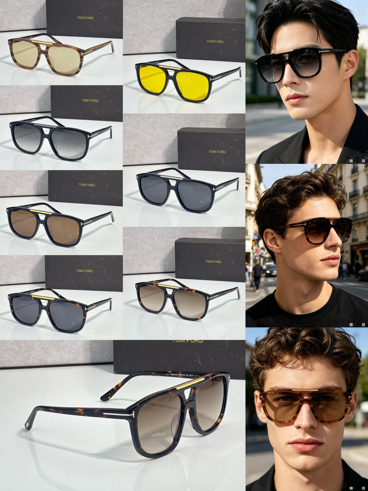 Tom Ford TF1338 Sunglasses Black Frame Black Lenses Made In Italy