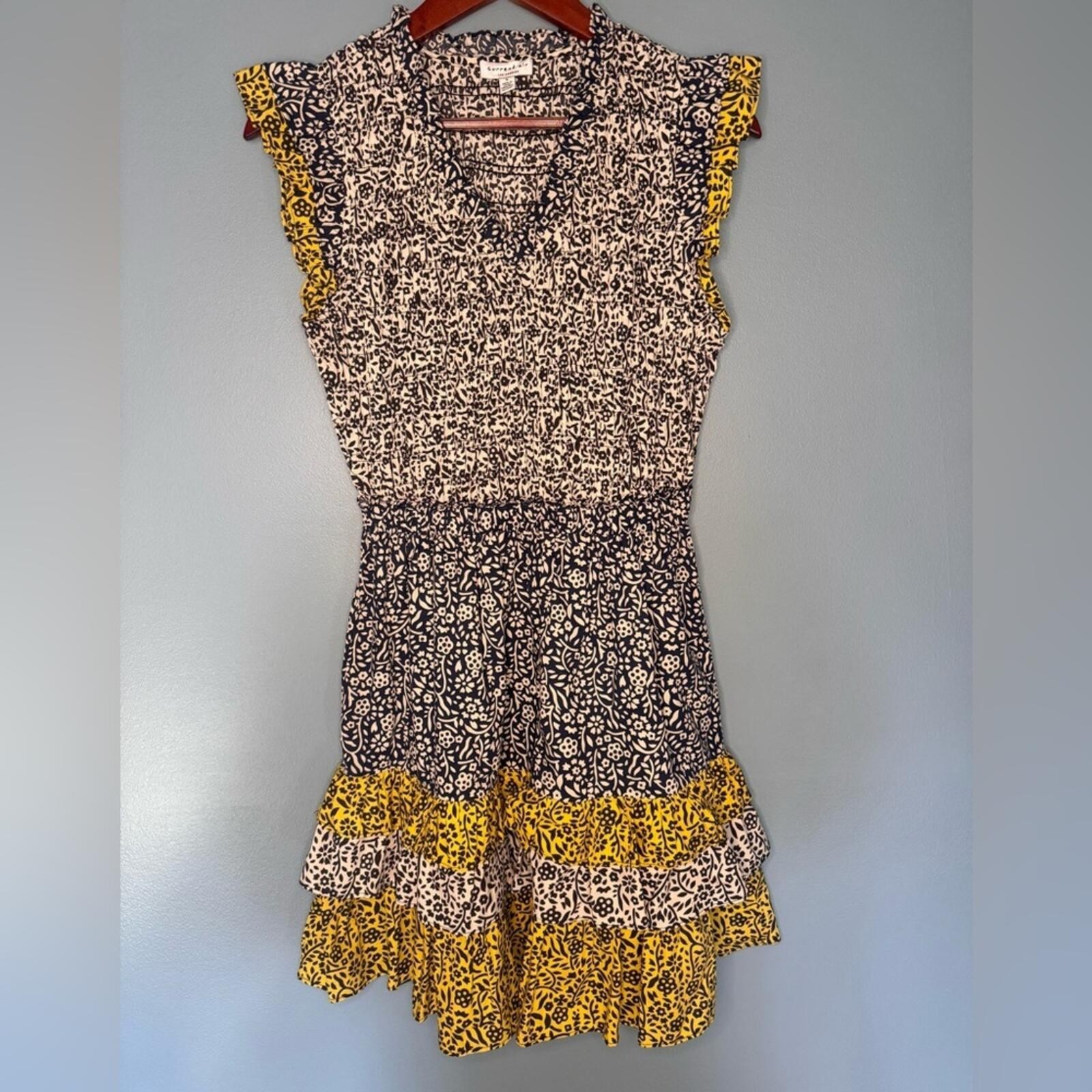 Current Air Los Angeles Floral Ruffle Mini Dress | Size Small
