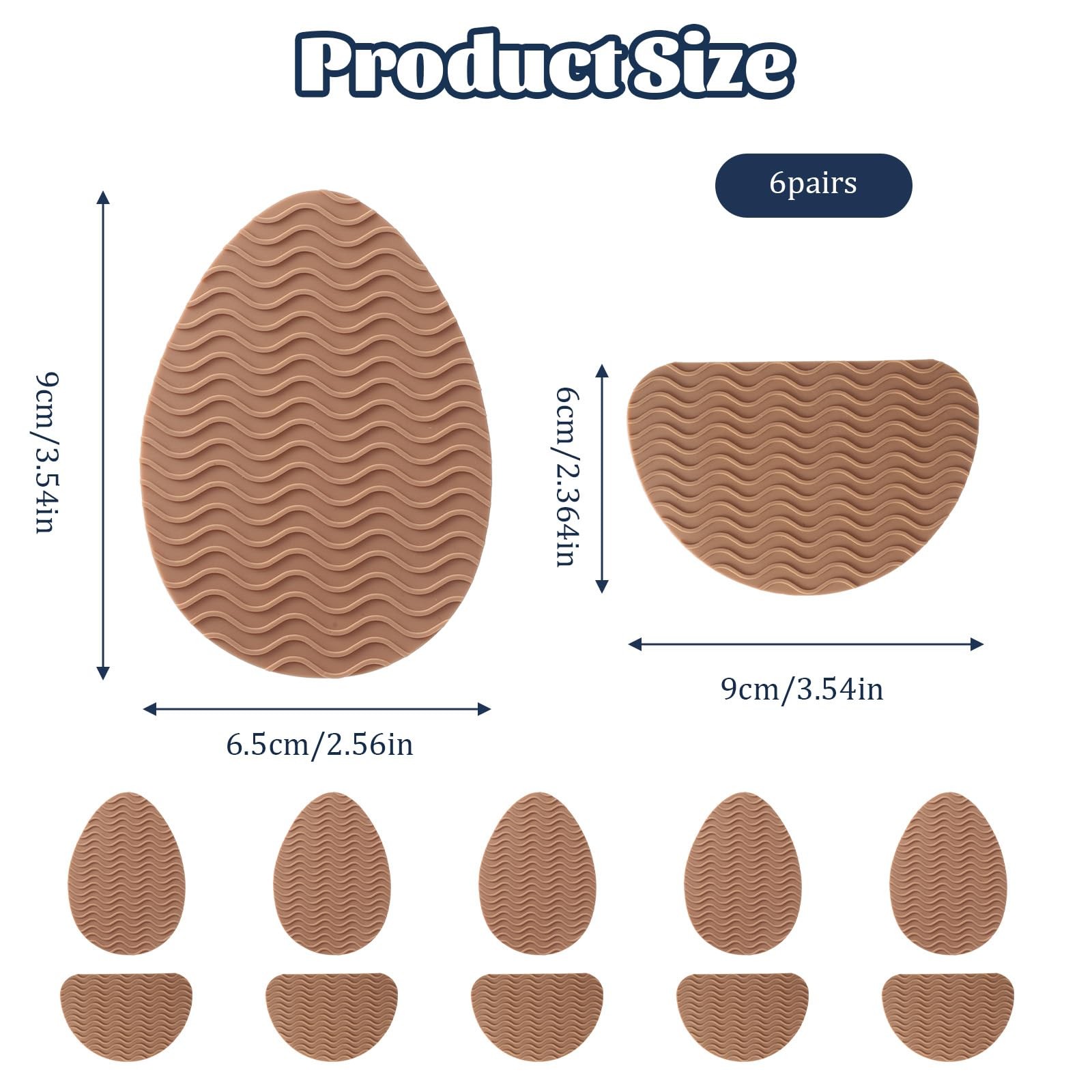 12 Pack Non-Slip Rubber Sole Protectors Self-Adhesive Shoe Grip Pads Brown