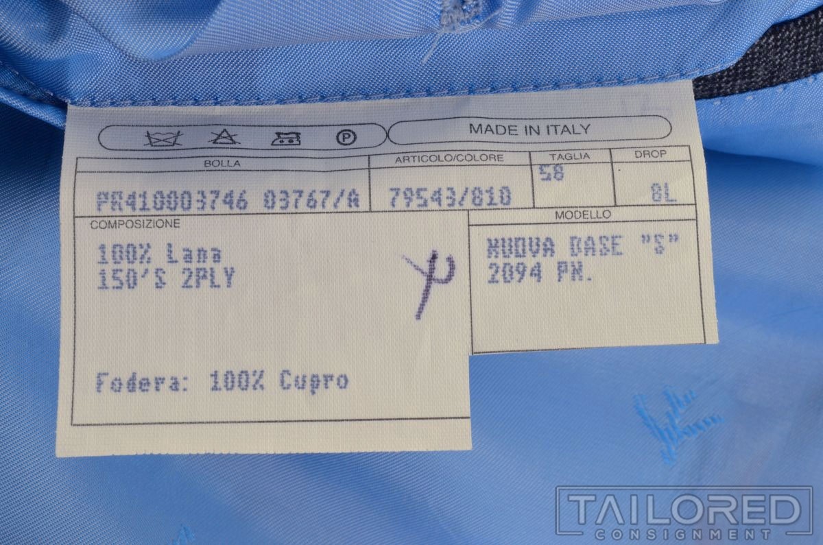 NWT – ISAIA Nuova Base S Blue Striped 150 Wool Jacket Pants SUIT EU 58 / US 46 L
