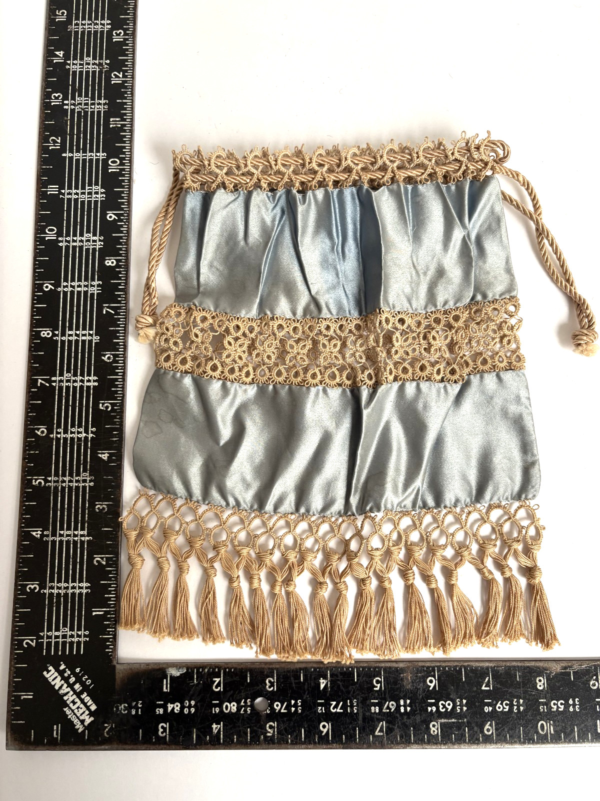 3 Styles of Handmade Victorian Crocheted/Tatted/Knotted Drawstring Reticule Bags