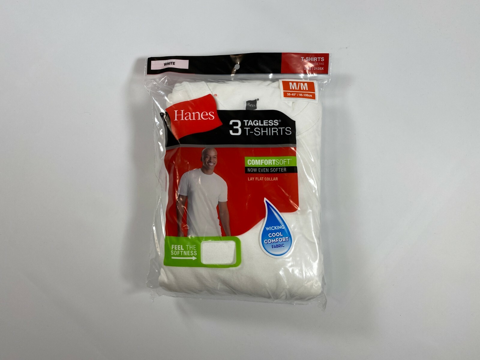 Mens Hanes White ComfortSoft Tagless T Shirt (3 Pack) NEW! NWT